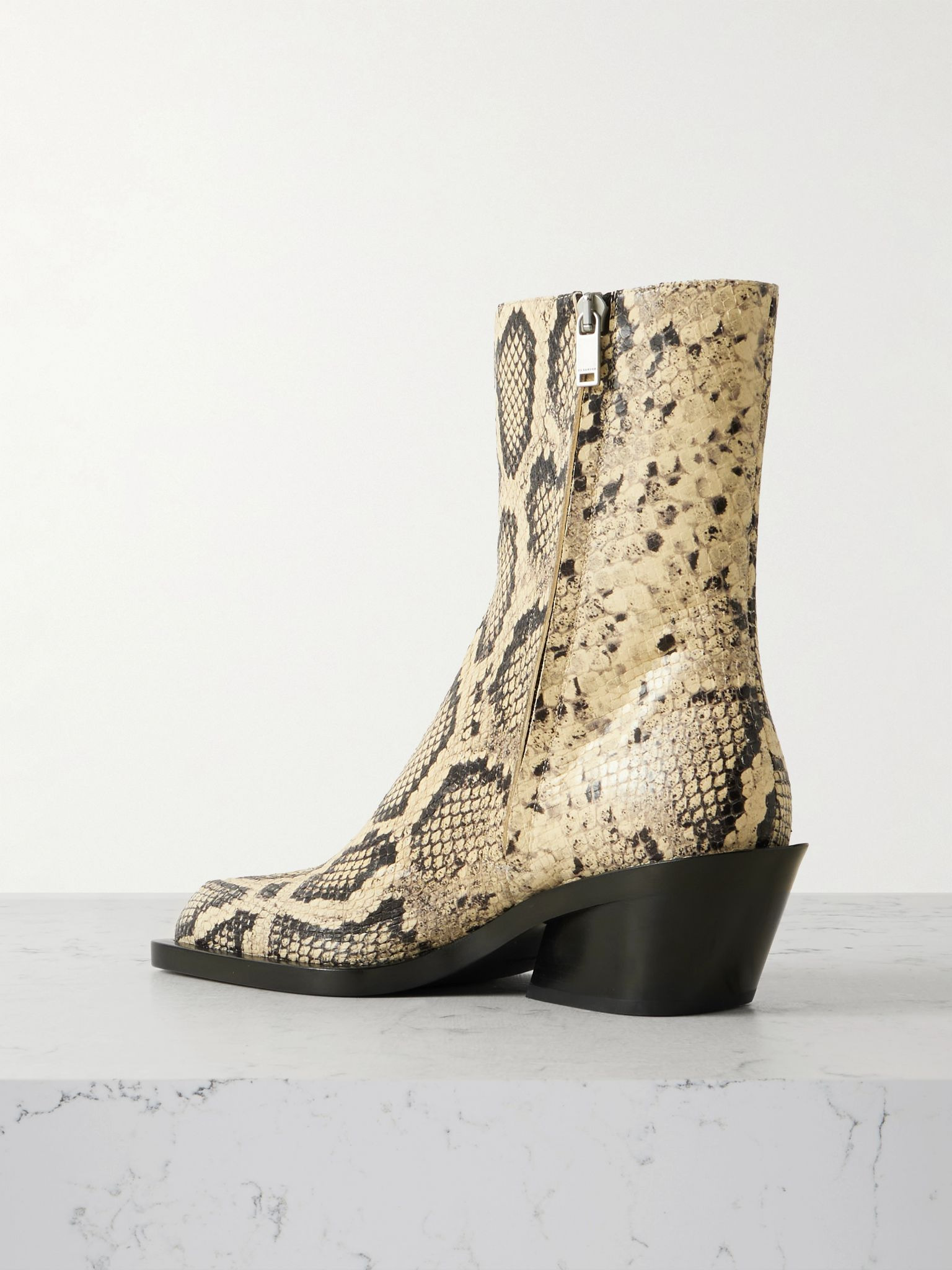 Snake-print leather ankle boots Snake print - 3