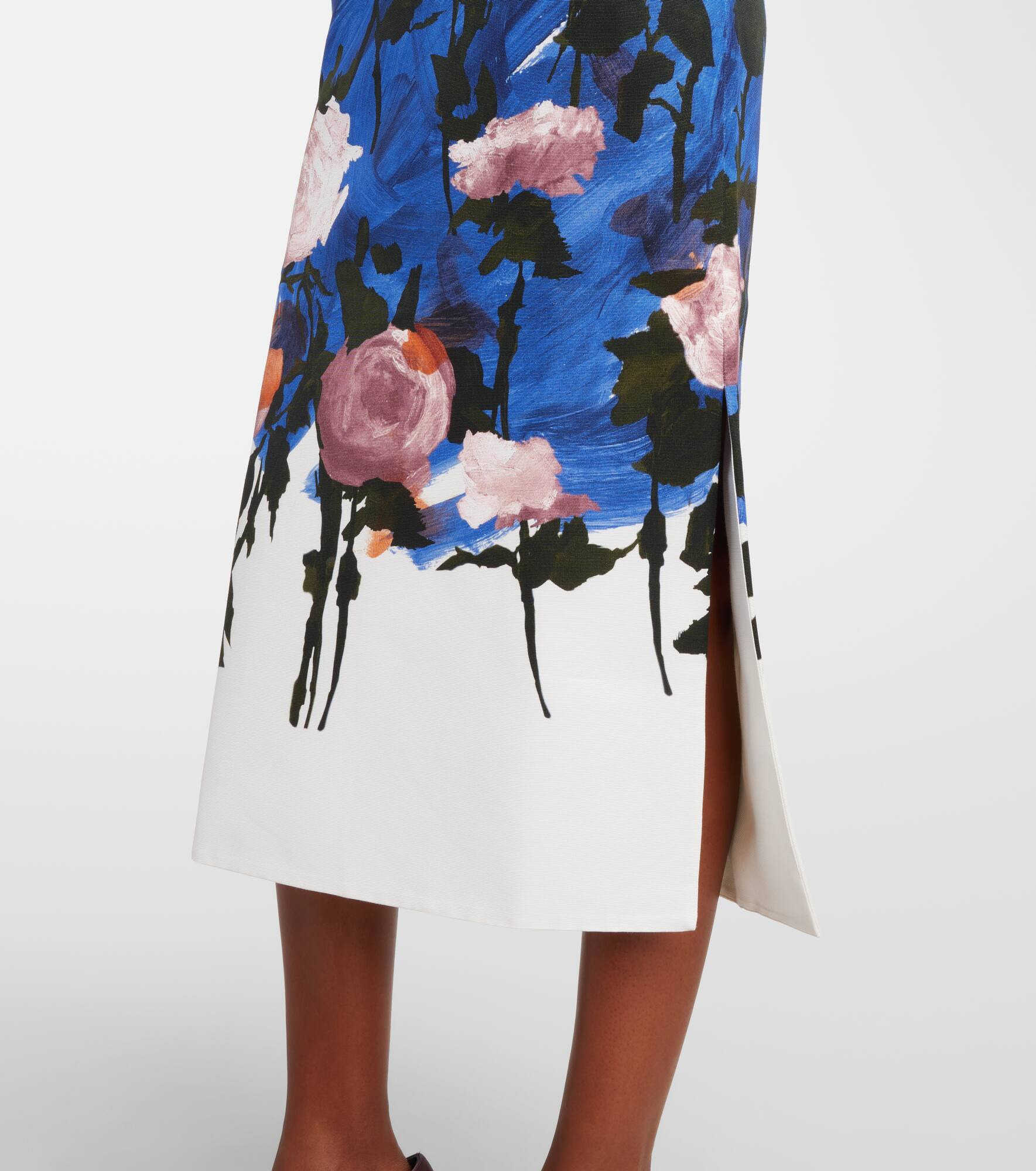 Floral cotton-blend midi dress - 5