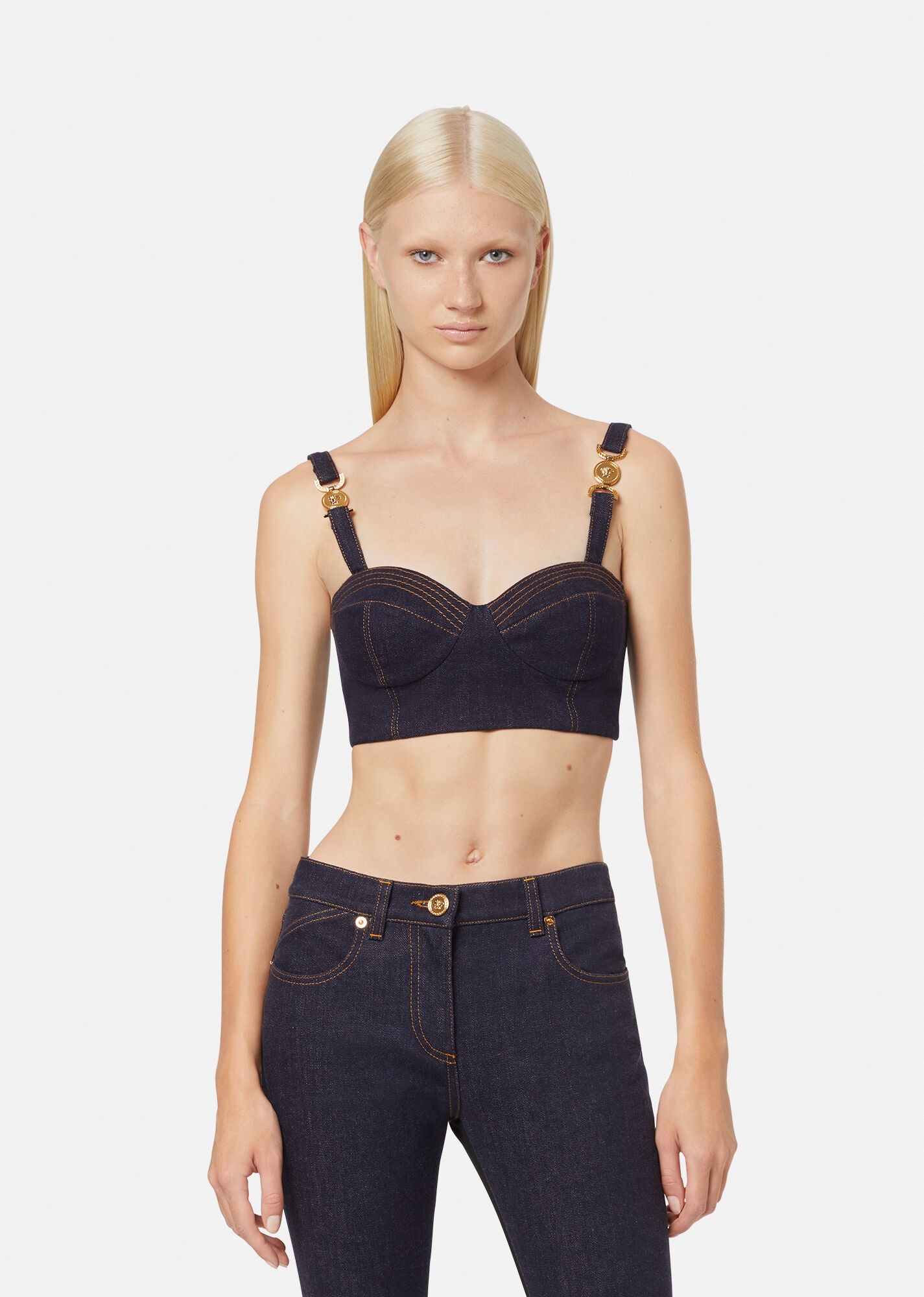 Medusa Denim Bralette Top - 2