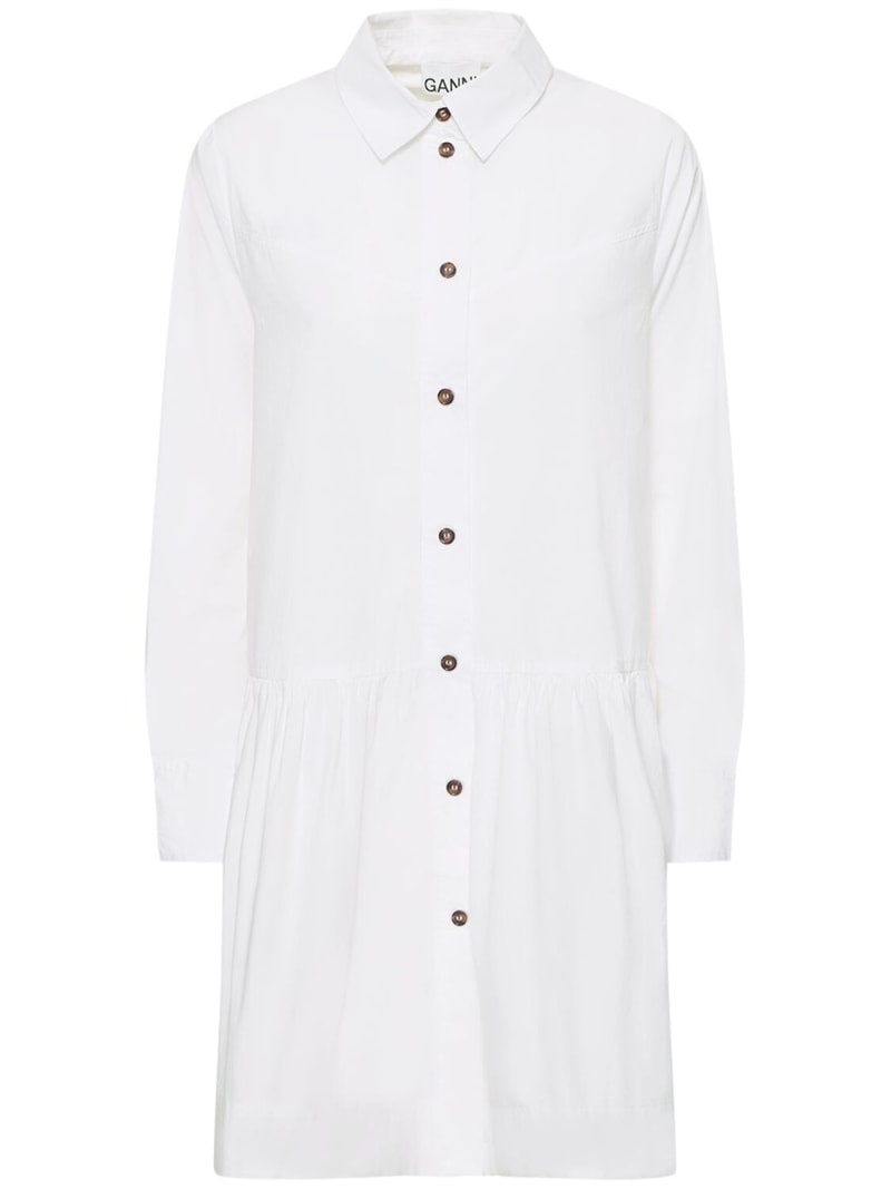 Cotton poplin mini shirt dress - 1