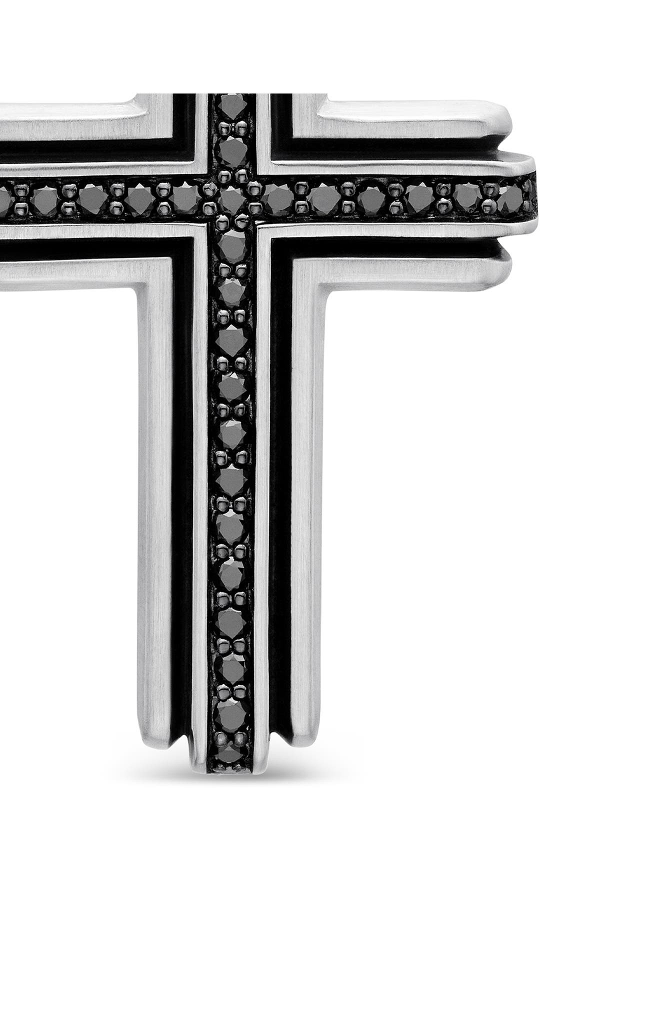 David Yurman Deco Cross Pendant with Pavé Black Diamonds in Silver/Black Diamond at Nordstrom - 5