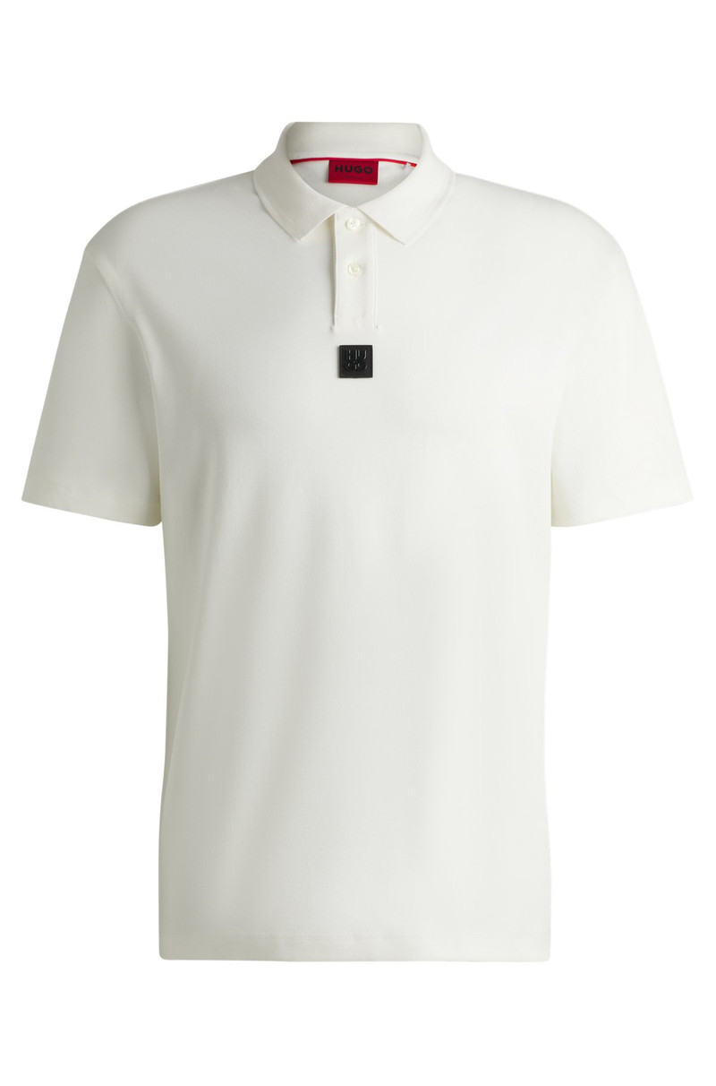 INTERLOCK-COTTON POLO SHIRT WITH STACKED LOGO 1