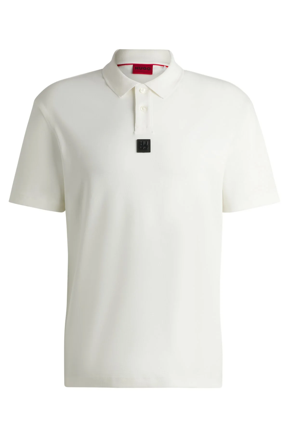 INTERLOCK-COTTON POLO SHIRT WITH STACKED LOGO - 1