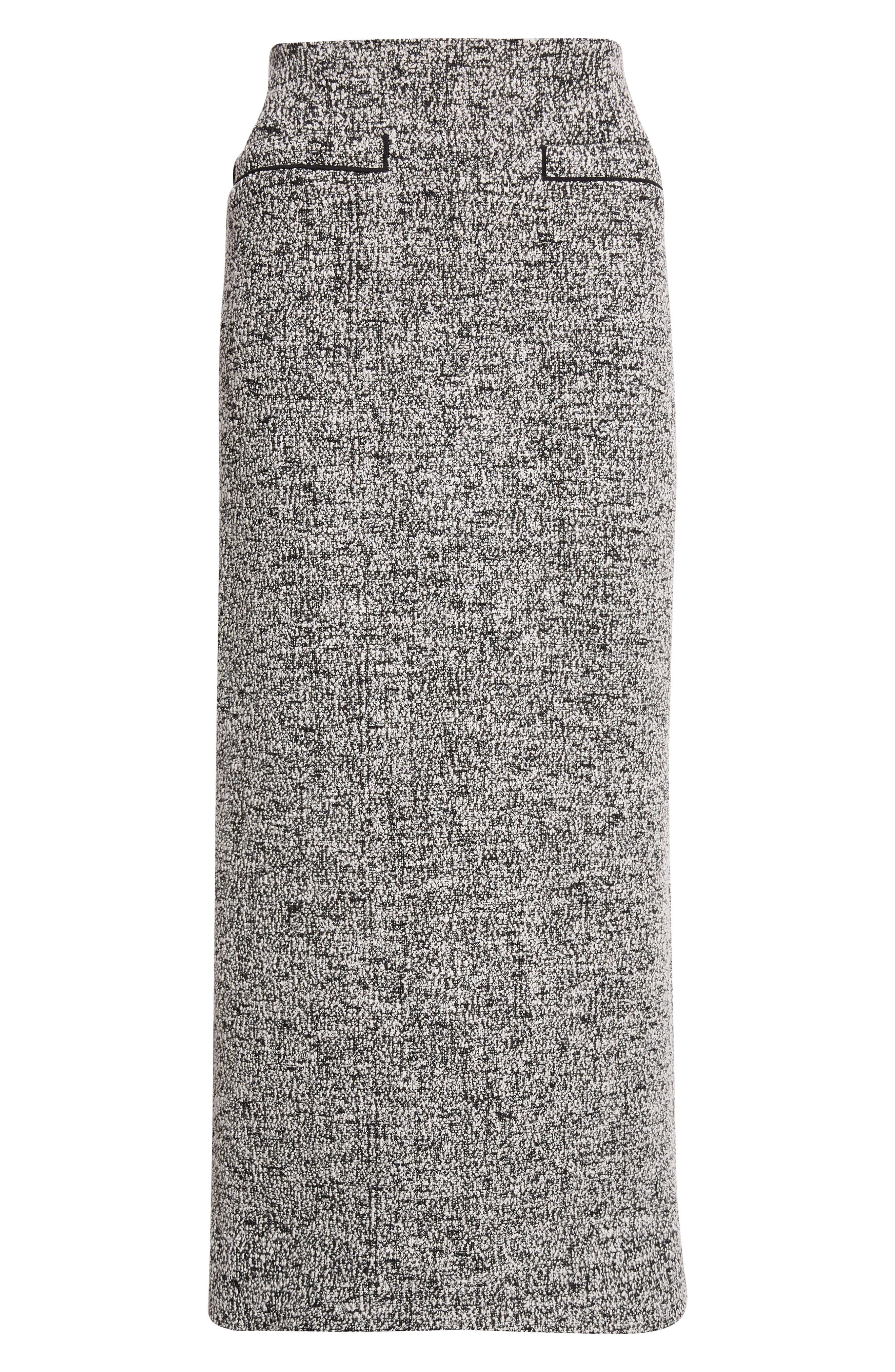 Oscar de la Renta Bouclé Jersey Knit Pencil Skirt in Black/Ivory at Nordstrom - 6