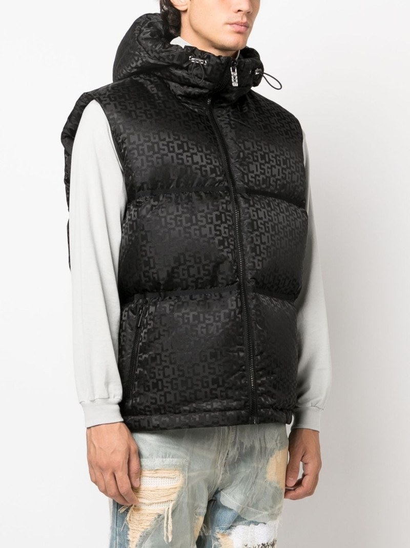 logo-monogrammed hodded gilet 3