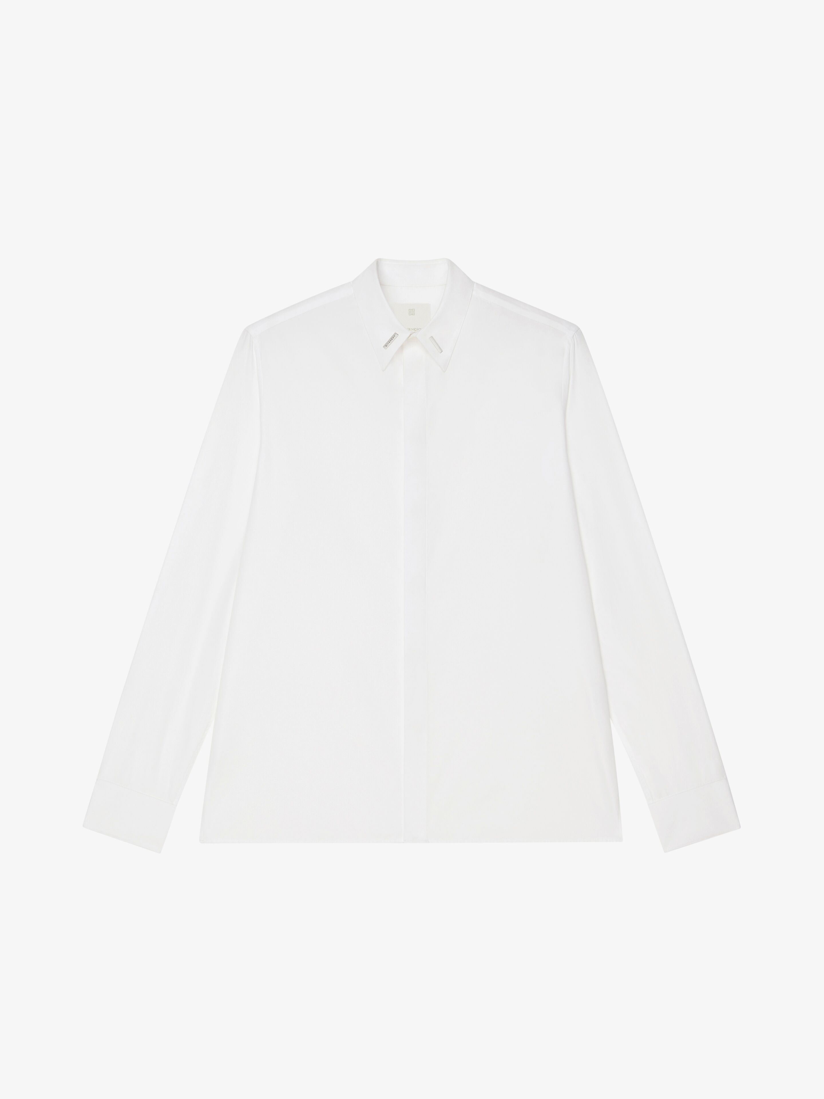 SHIRT IN POPLIN WITH COLLAR DETAILS - 1