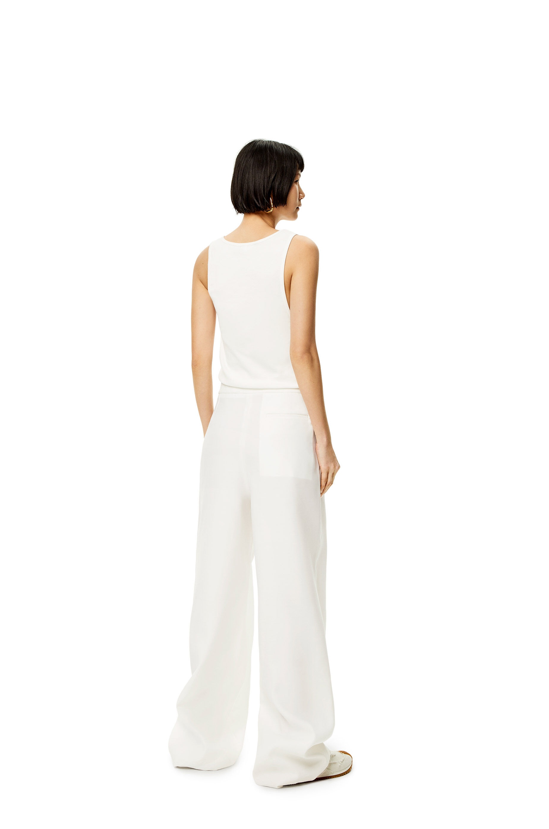 Tank jumpsuit in cotton, wool and silk - 3