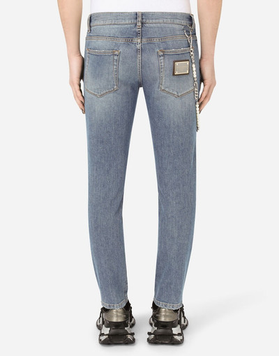 Dolce & Gabbana Skinny stretch jeans with metal keychain outlook