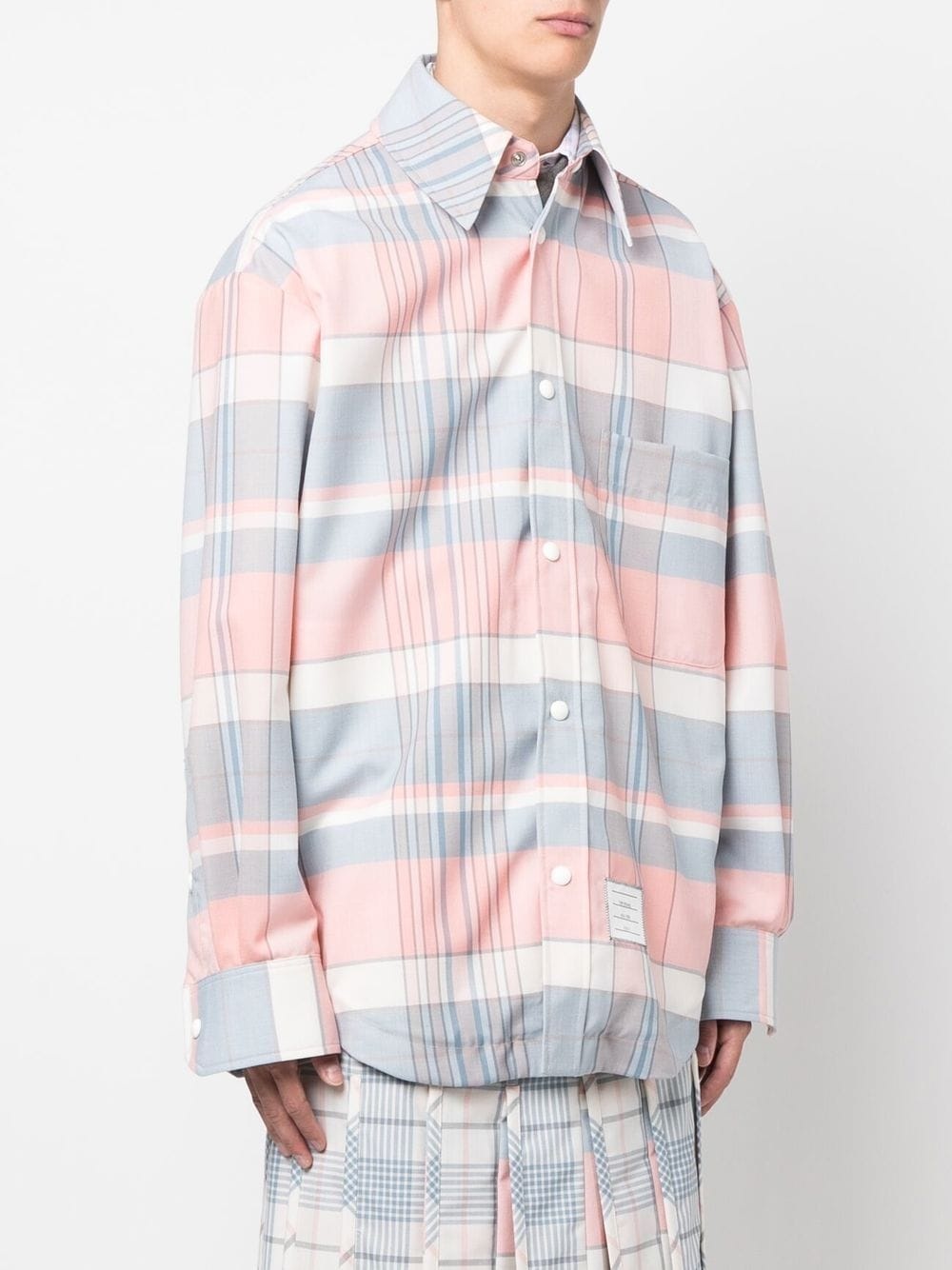 checked oversized shirt - 3