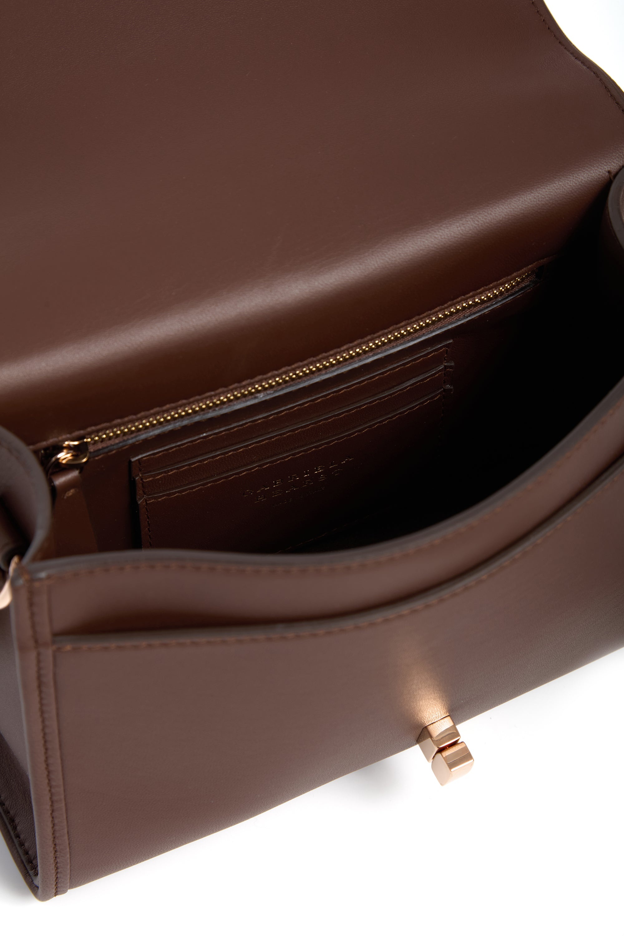 Small Leonora Flap Bag in Chocolate Leather - 3