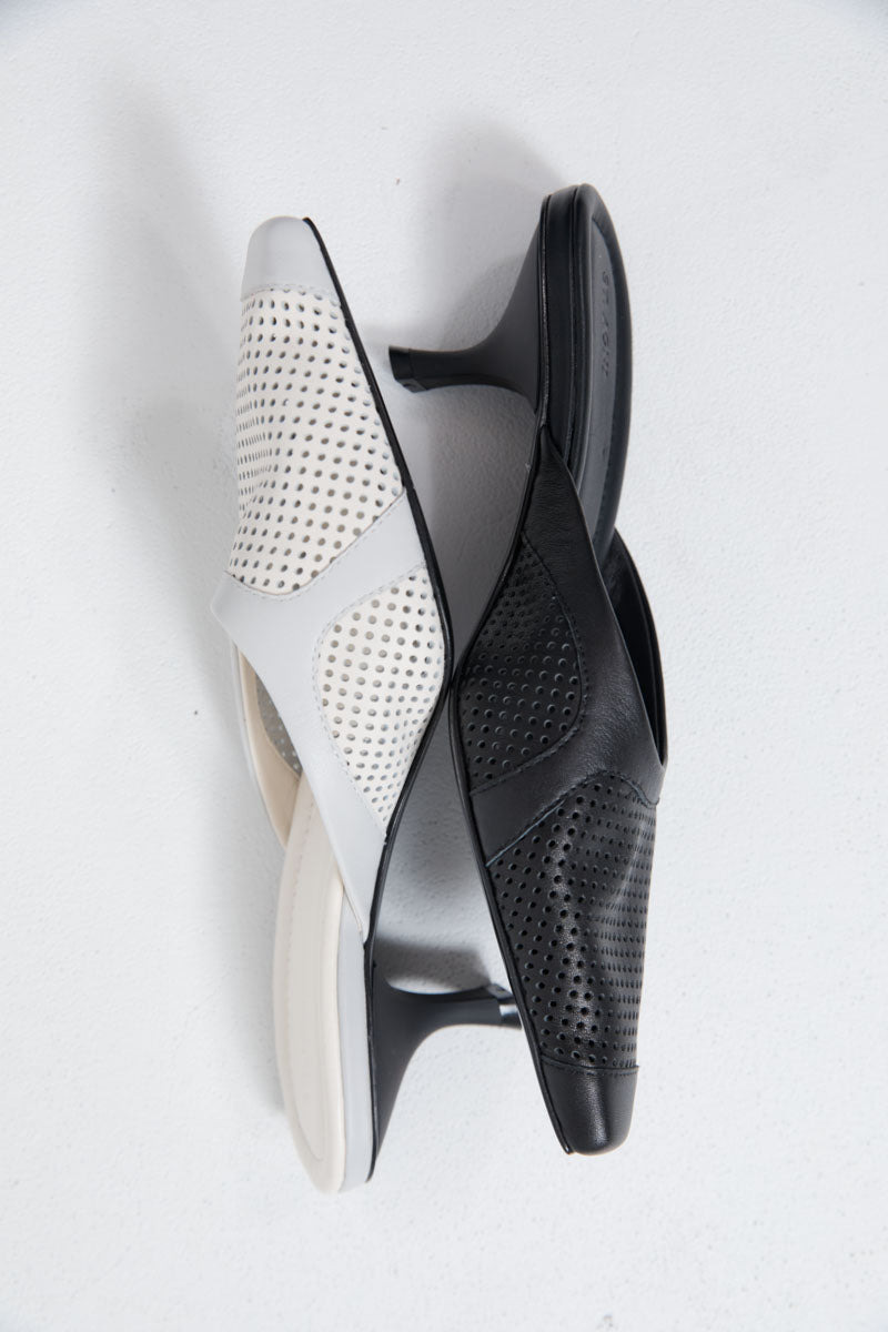 Perforated Heel - Off White - 6