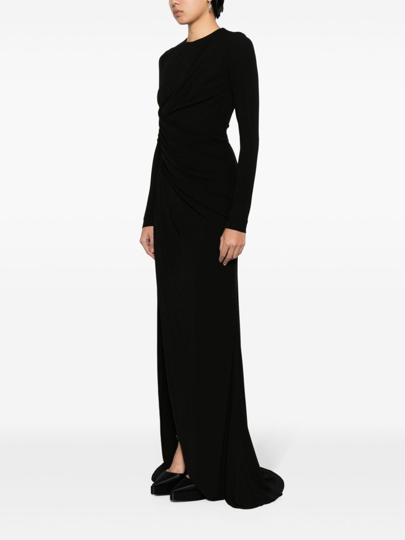 long-sleeve draped gown 3