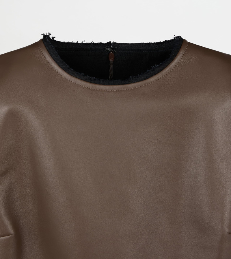 Tod's TOP IN LEATHER - BROWN outlook