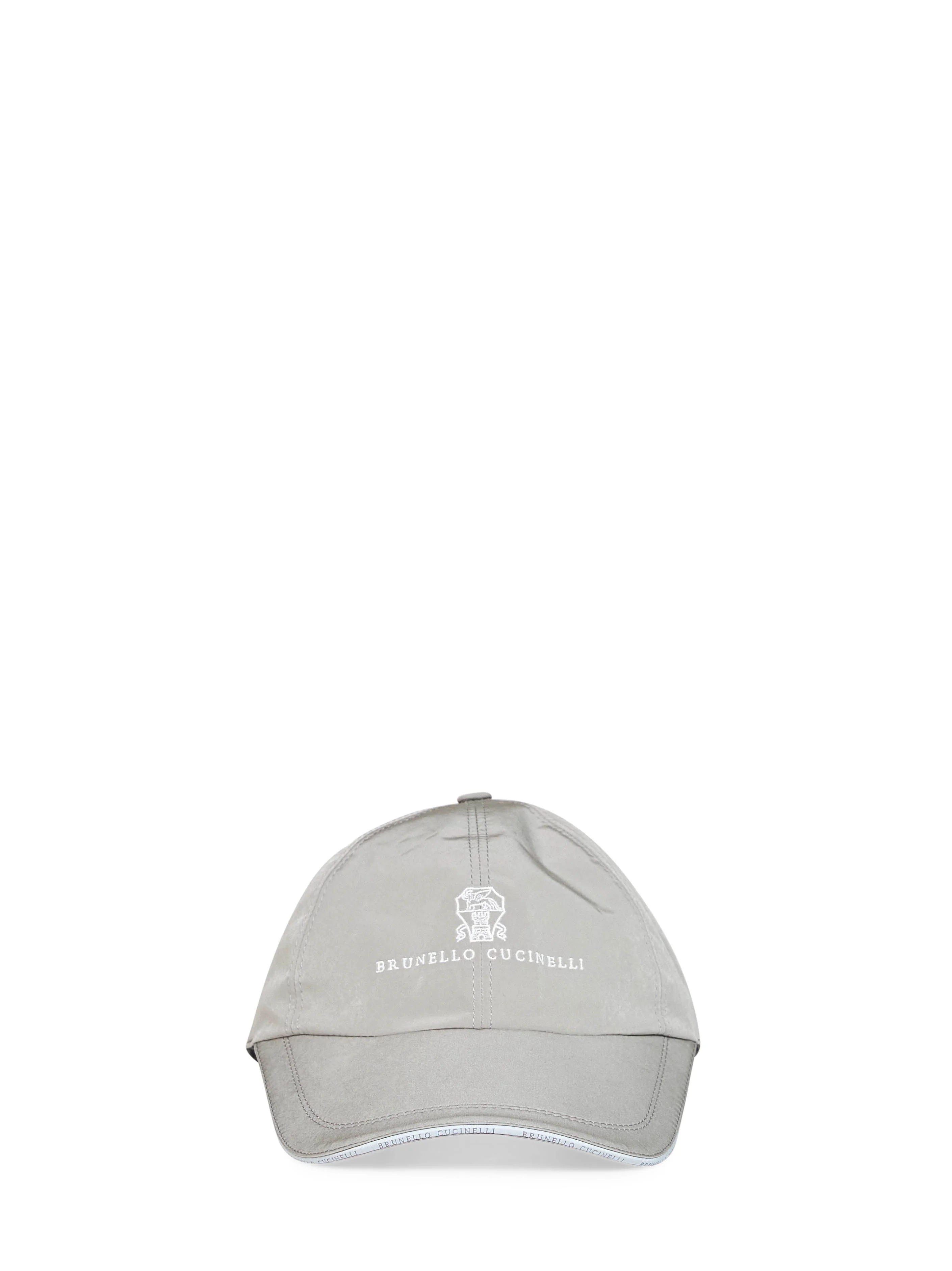 Khaki bonded nylon logo Baseball cap - 1