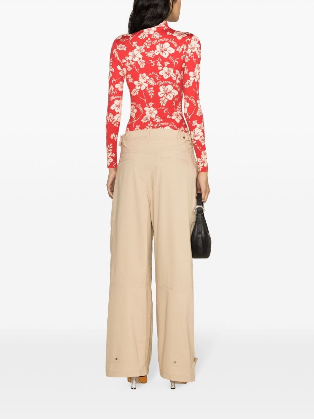 botanical-print high-neck T-shirt - 4
