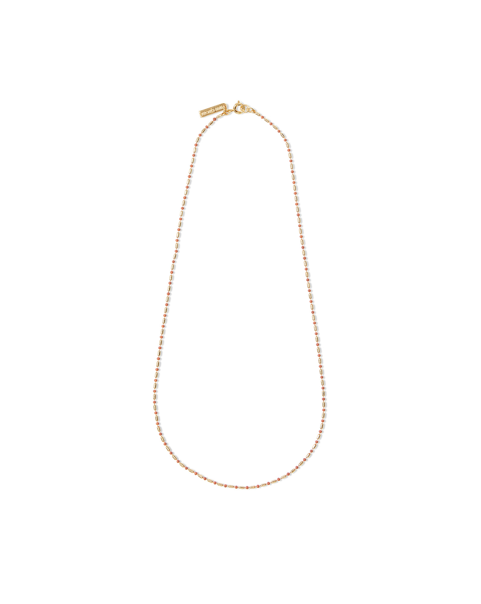 LONG ENAMEL BEAD CHAIN NECKLACE - 8