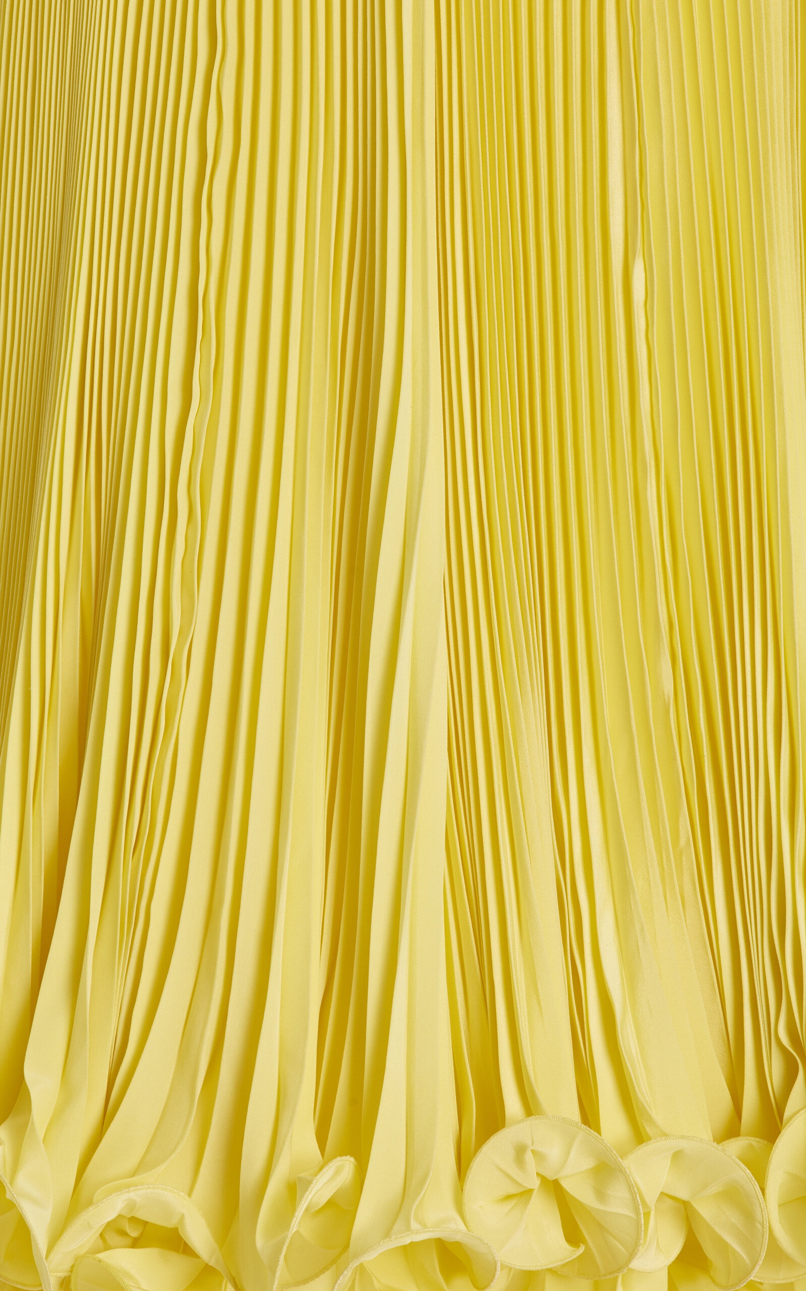 Pleated Light-Crepe Maxi Skirt yellow - 5