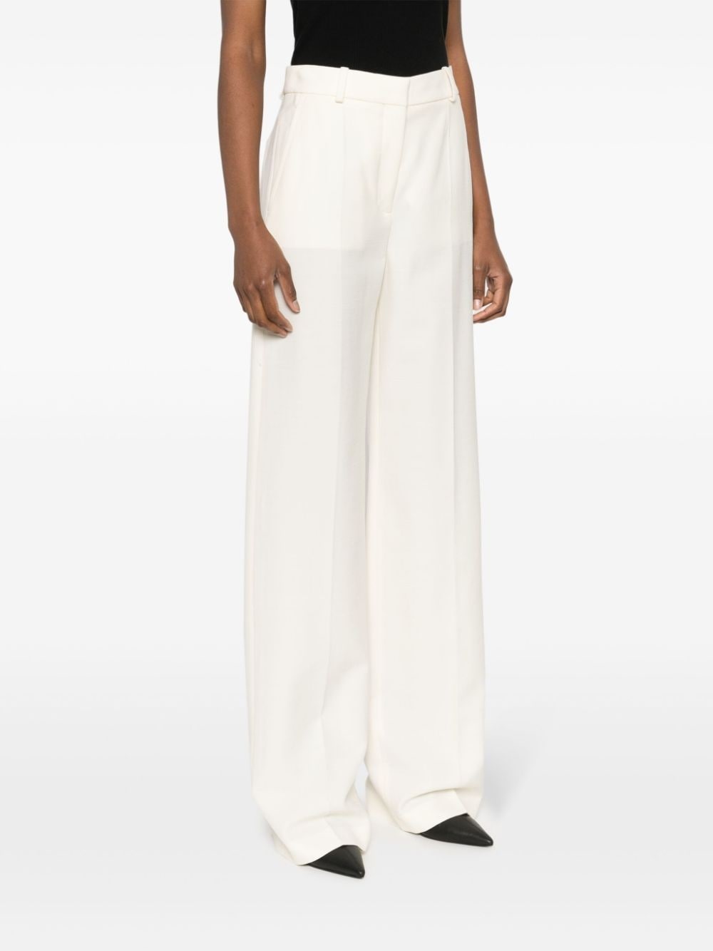 straight-leg wool trousers - 3