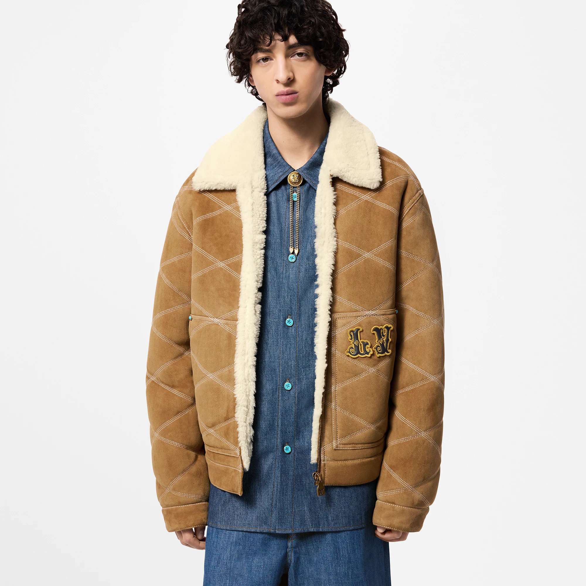 Embroidered Shearling Workwear Blouson - 2