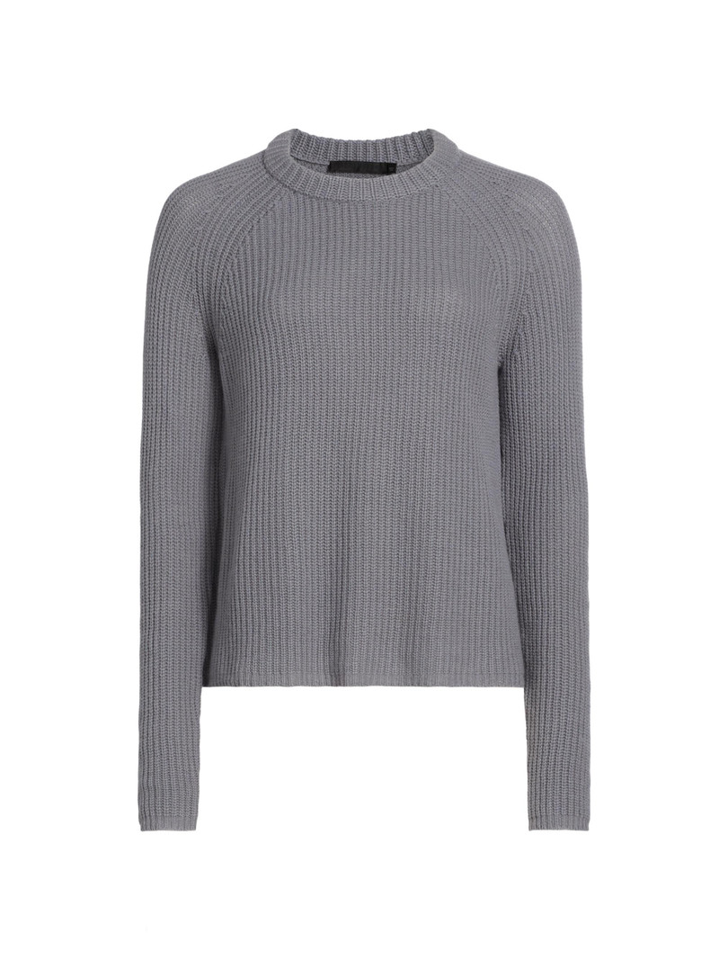 Women's Cashmere Fisherman Sweater - Dusty Blue 1