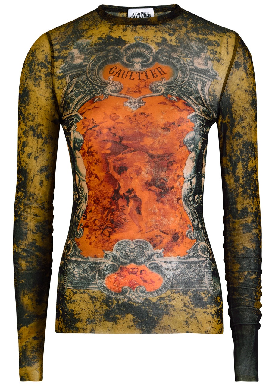 Jean Paul Gaultier Printed Mesh top - 1