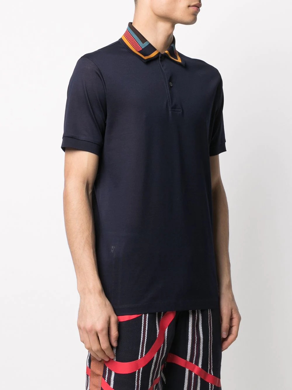 stripe collar polo shirt - 3