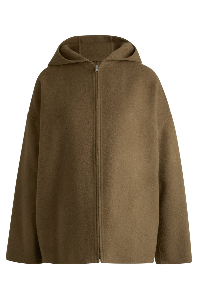 HOODED COAT IN DOUBLE-FACED WOOL 1