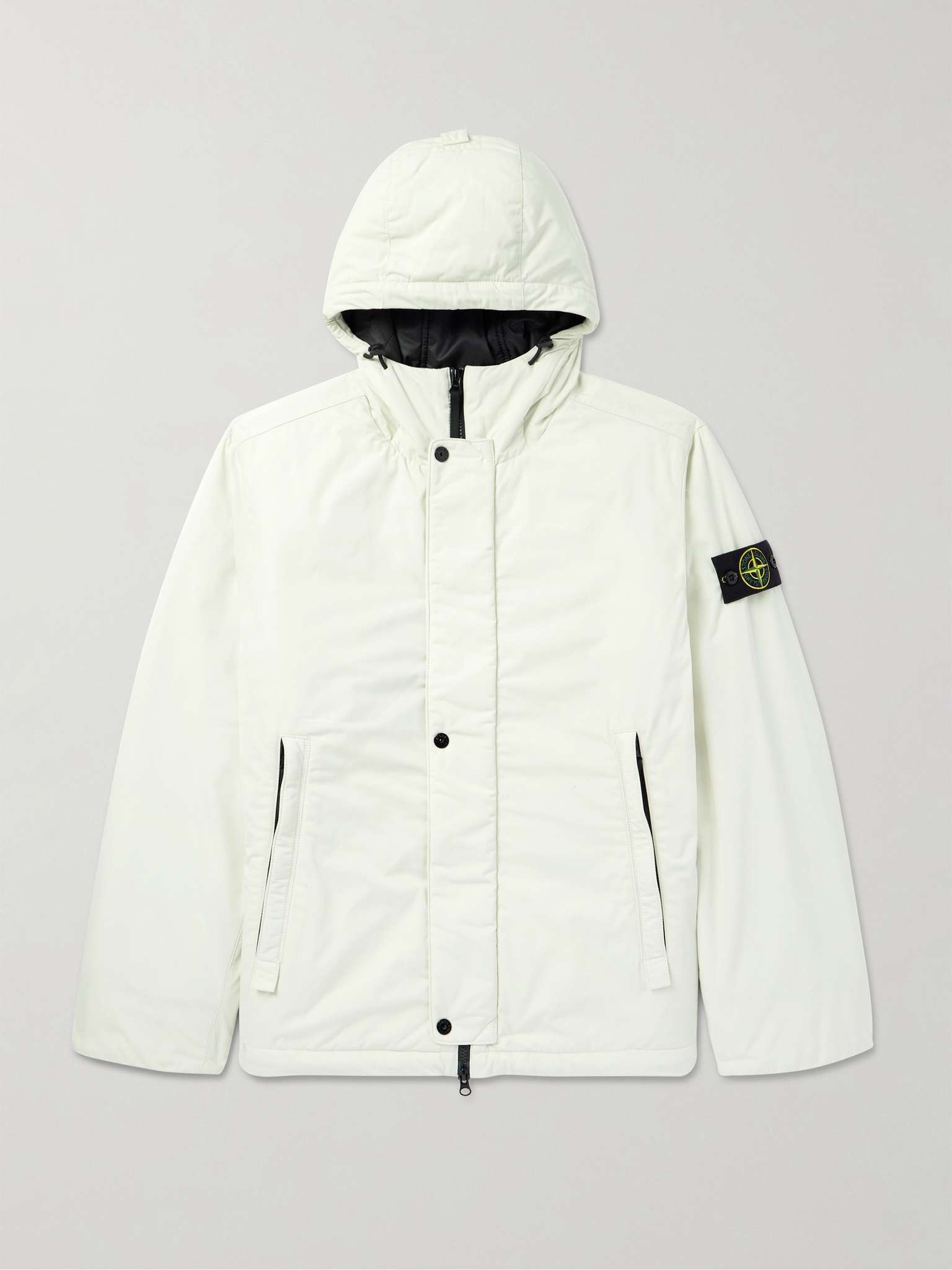 Logo-Appliquéd Padded Micro Twill Hooded Jacket - 1