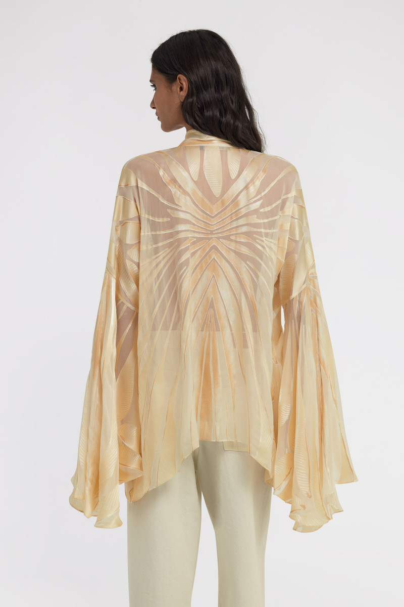 Ray Of Gold Print Satin Blouse 4