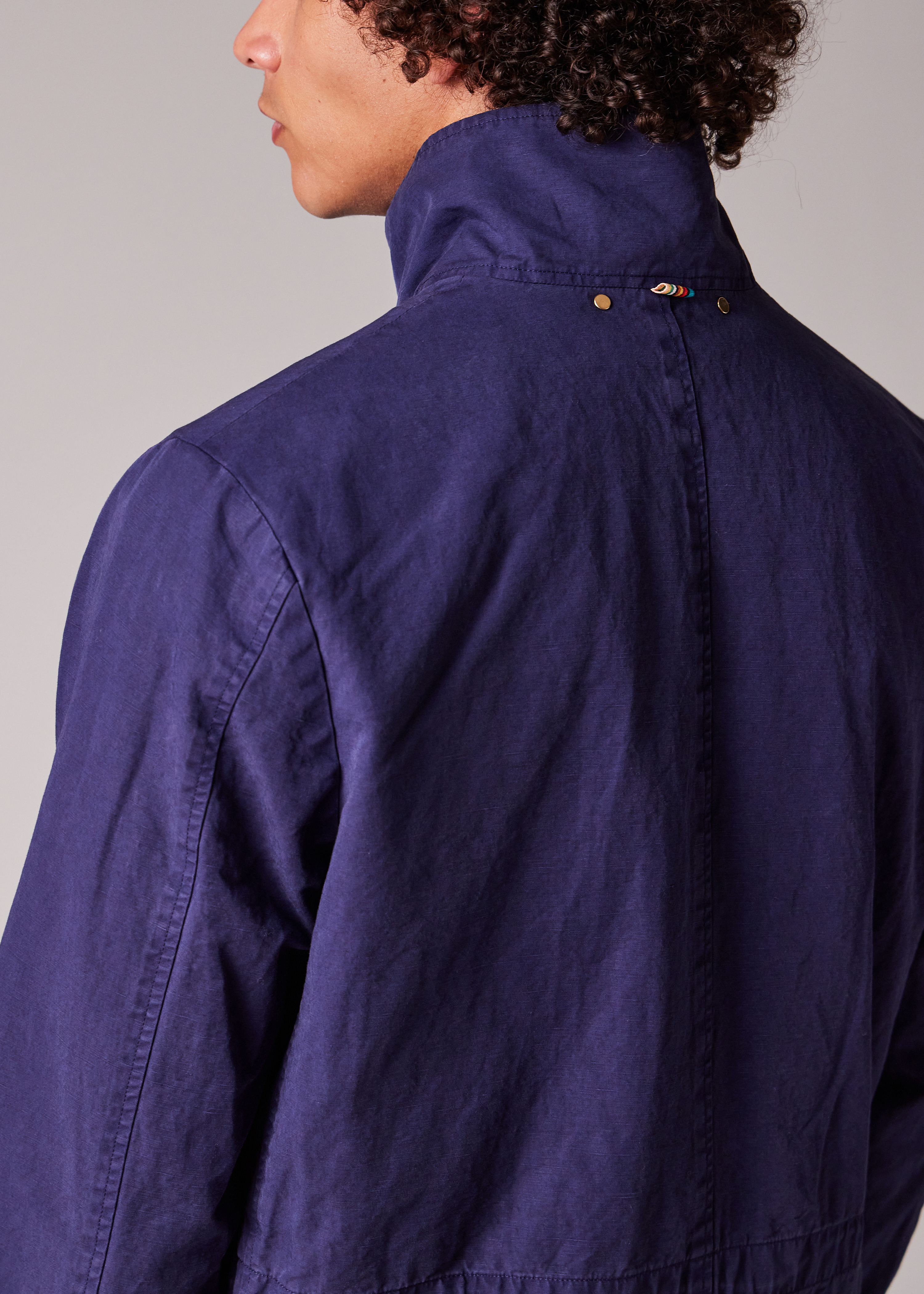 Navy Garment-Dye Cotton-Linen Field Jacket - 16