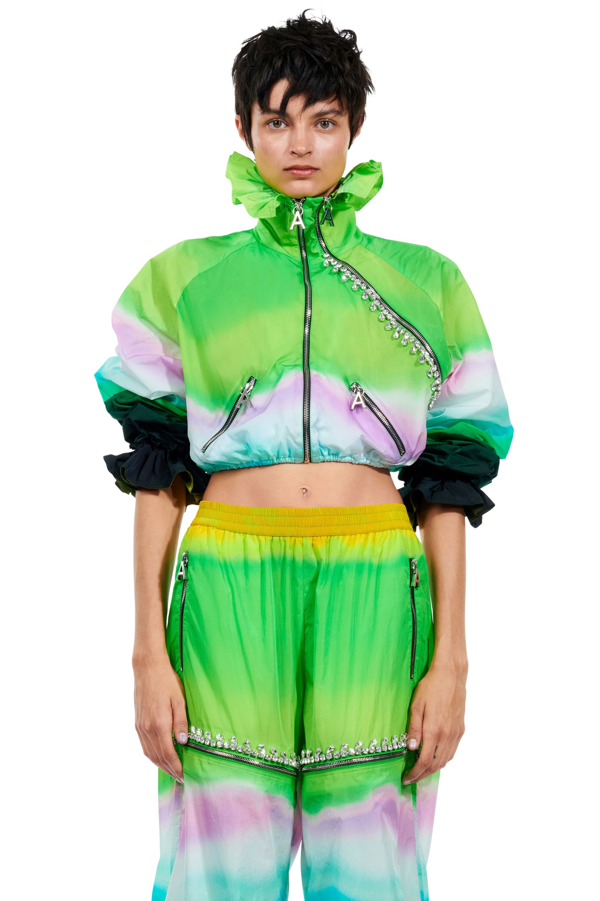 OMBRE NYLON RUFFLE JACKET - 3
