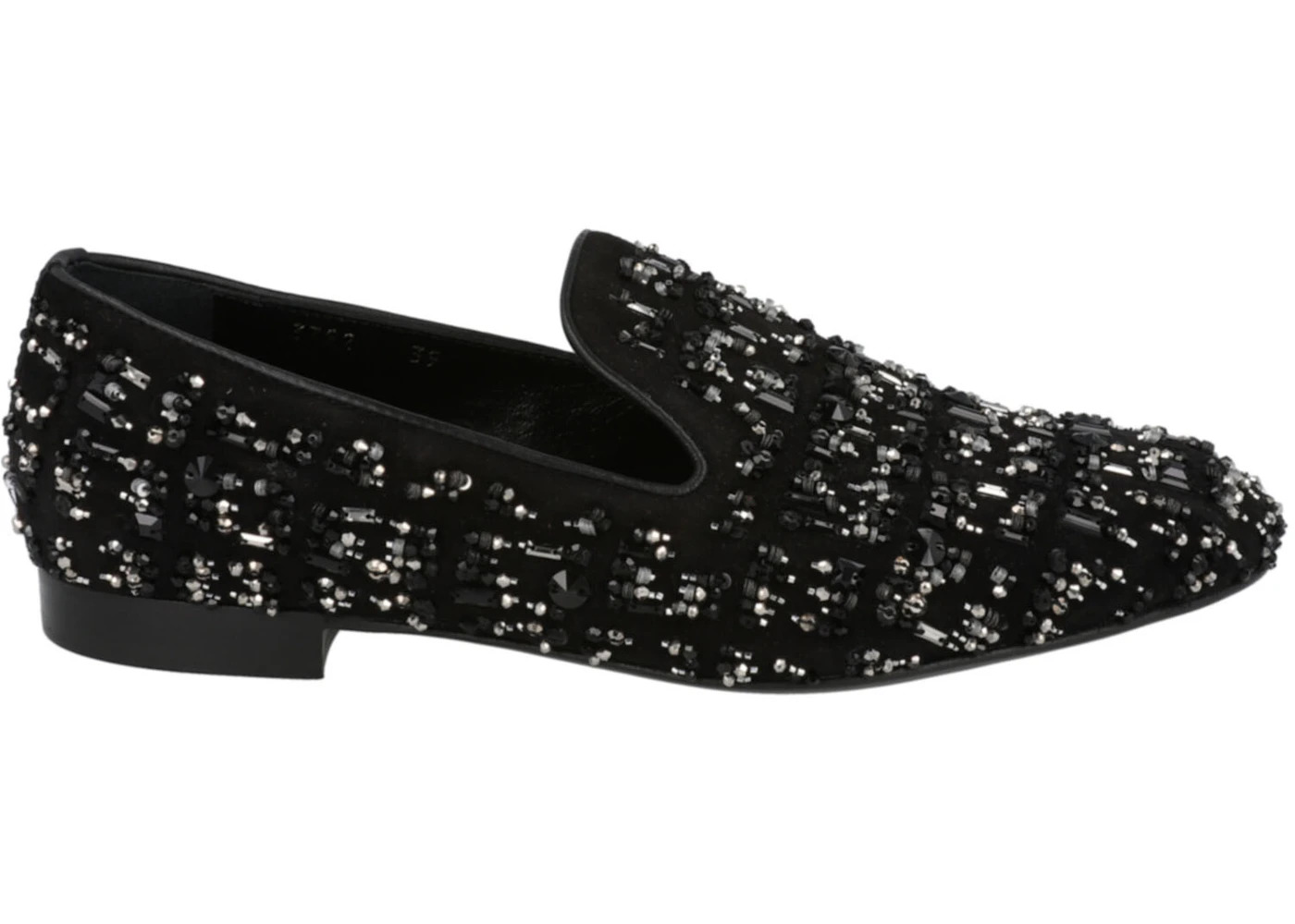 Versace Bead-Embellished Slippers Black Suede - 1