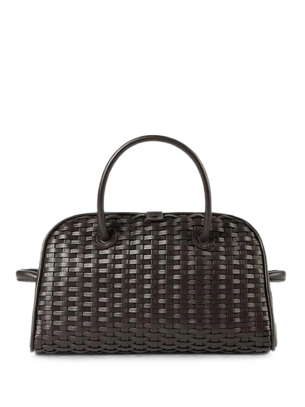 small Turismo woven leather tote bag - 1