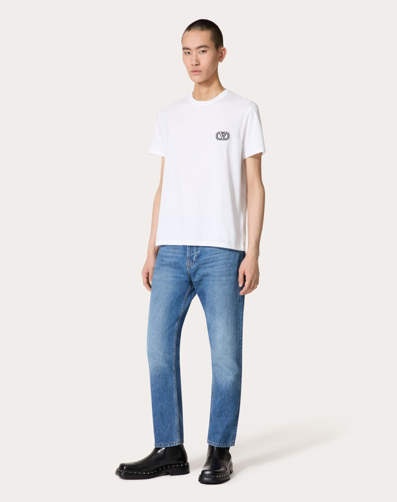 Valentino COTTON T-SHIRT WITH VLOGO SIGNATURE PATCH outlook