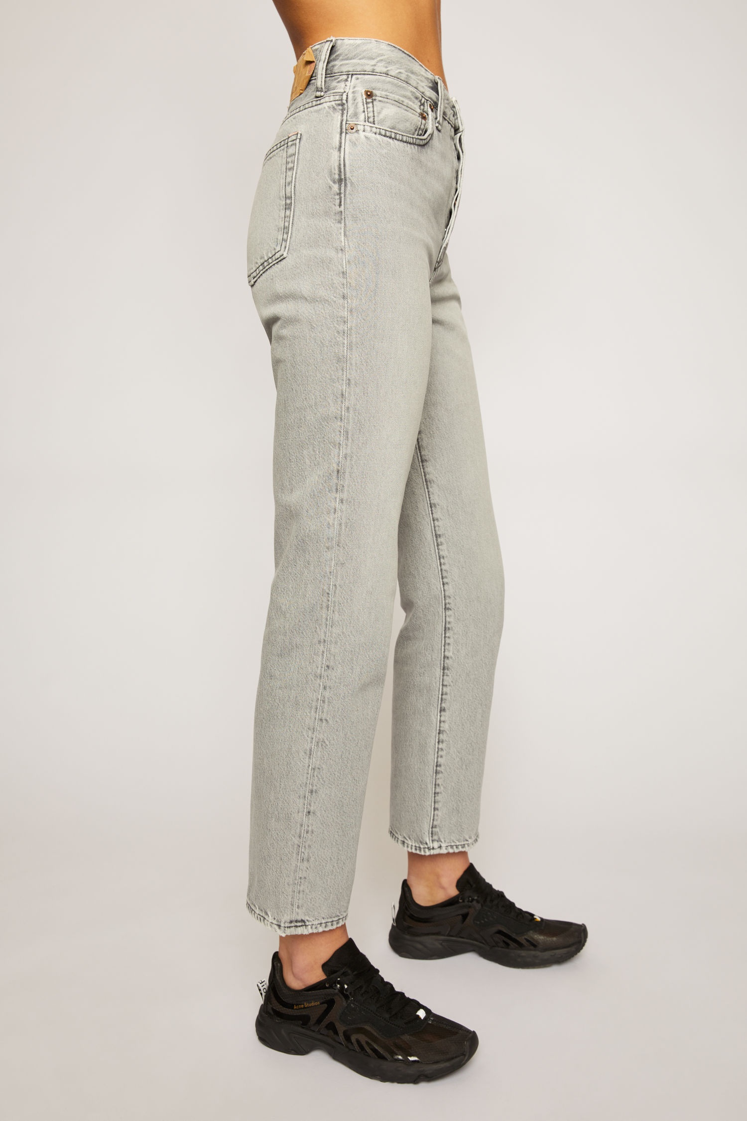 Cropped straight fit jeans stone grey - 5