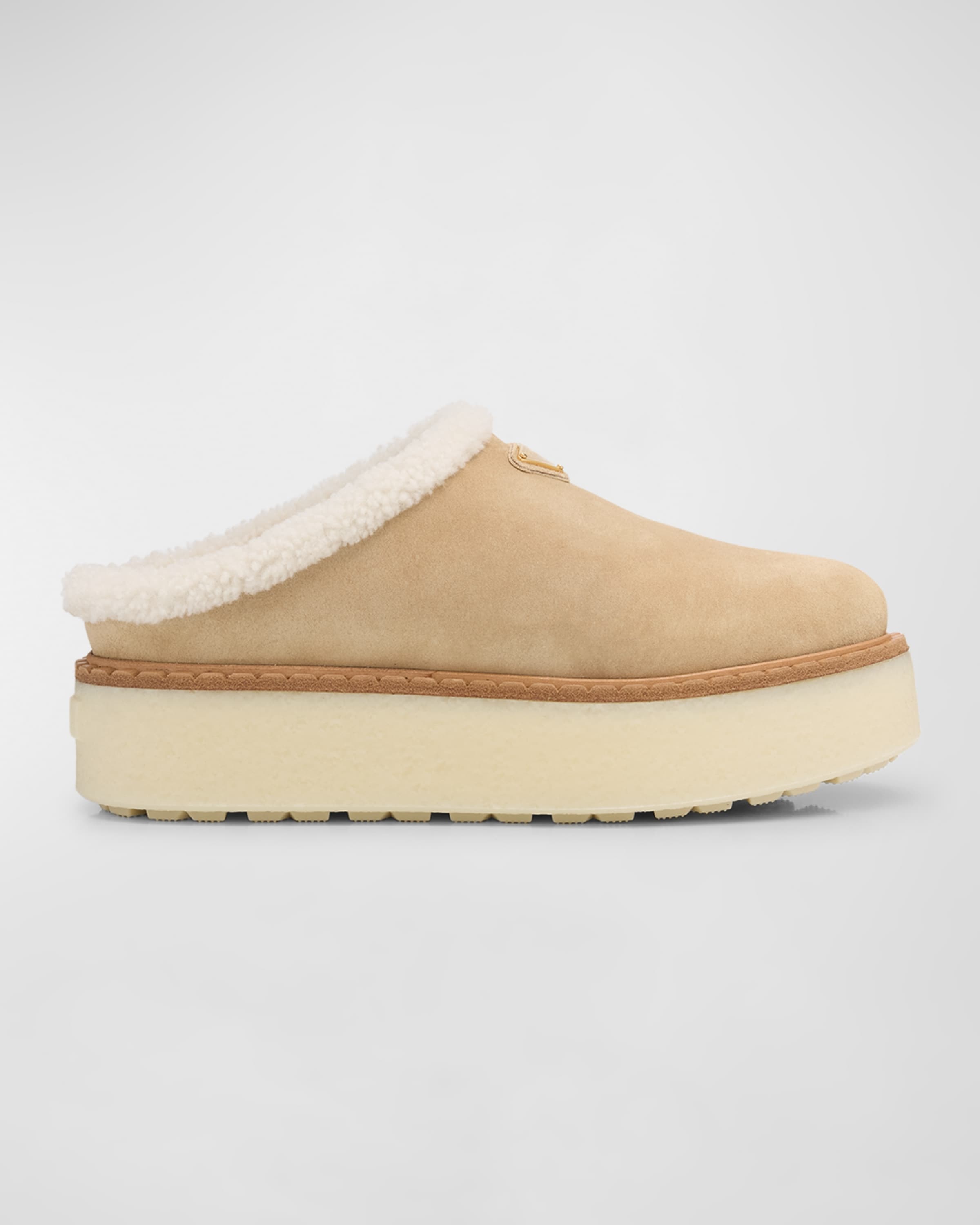 Suede Shearling Cozy Platform Mules - 1