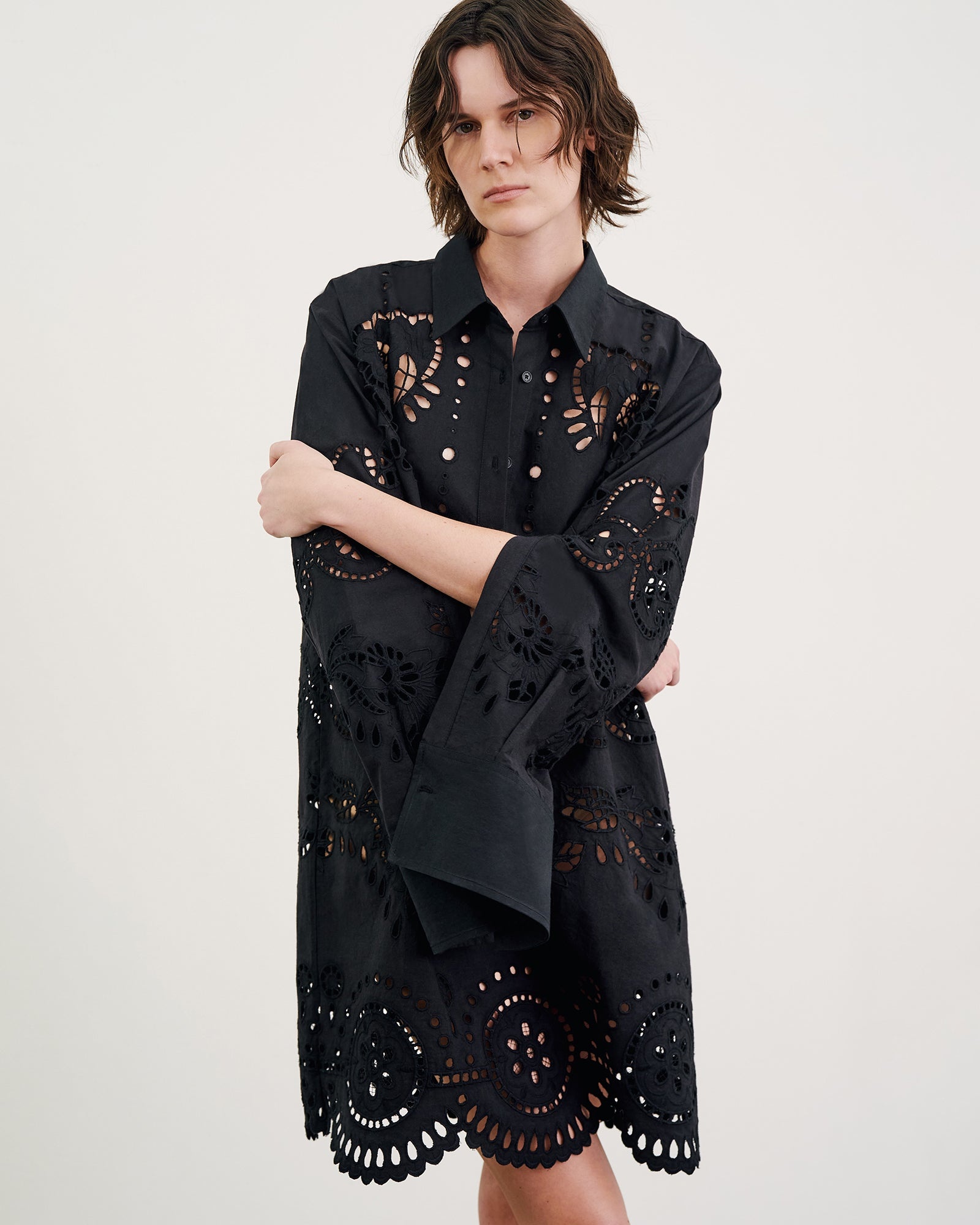 MATHILDE EMBROIDERED POPLIN DRESS - 2