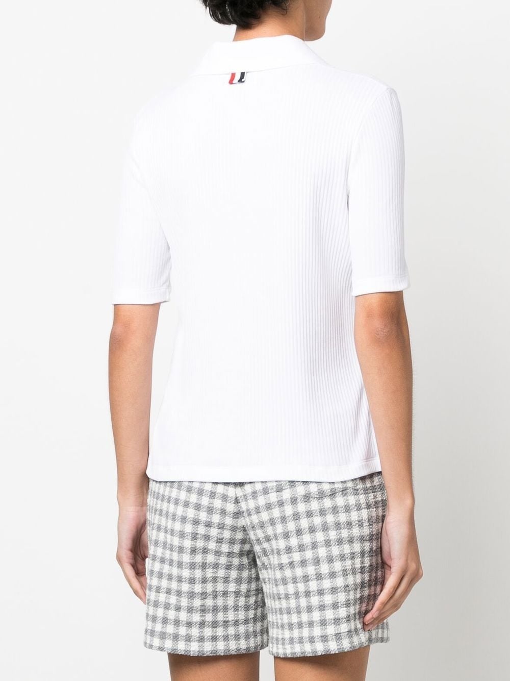 ribbed cotton polo top - 4