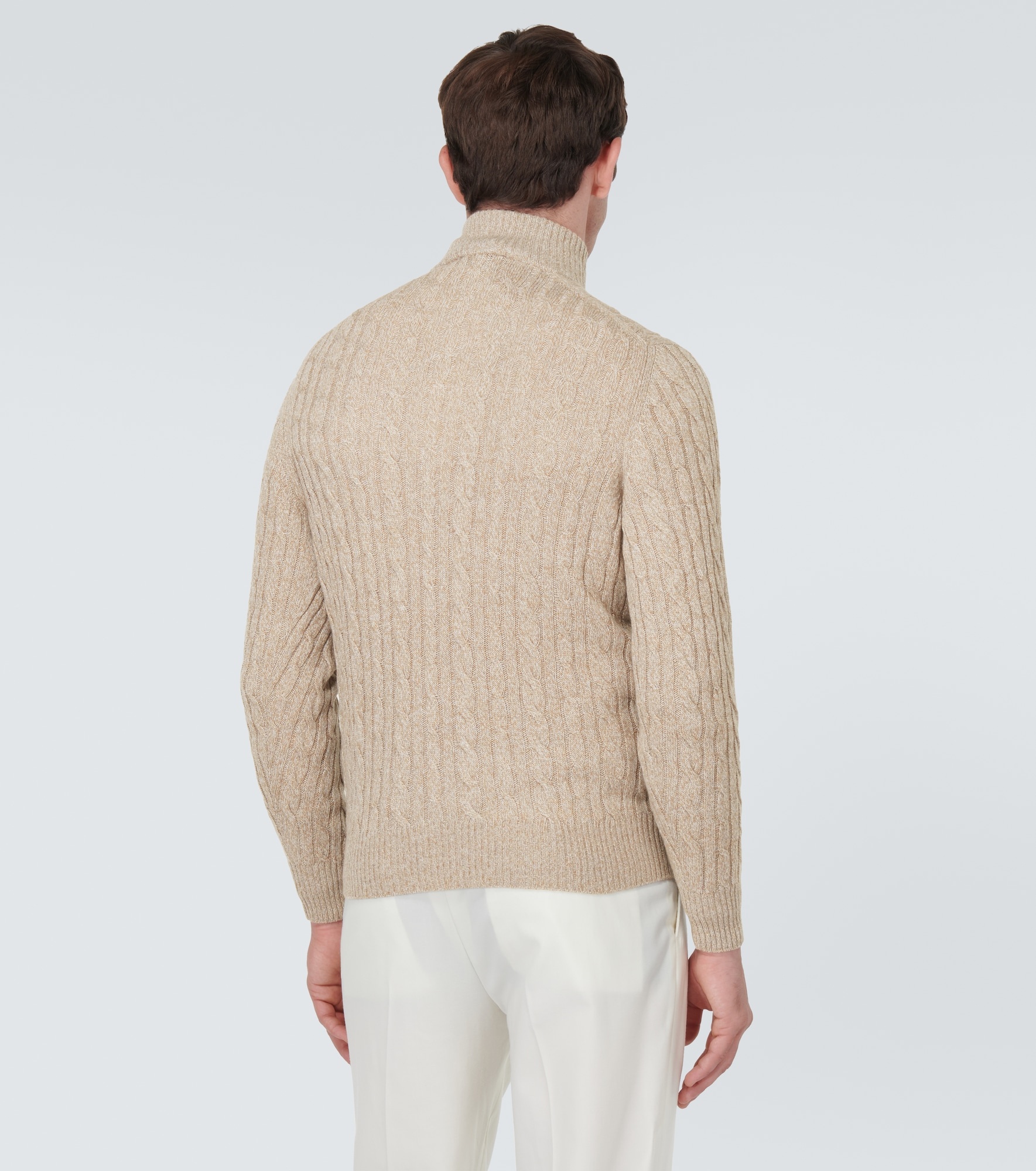 Mezzocollo cable-knit cashmere sweater - 4