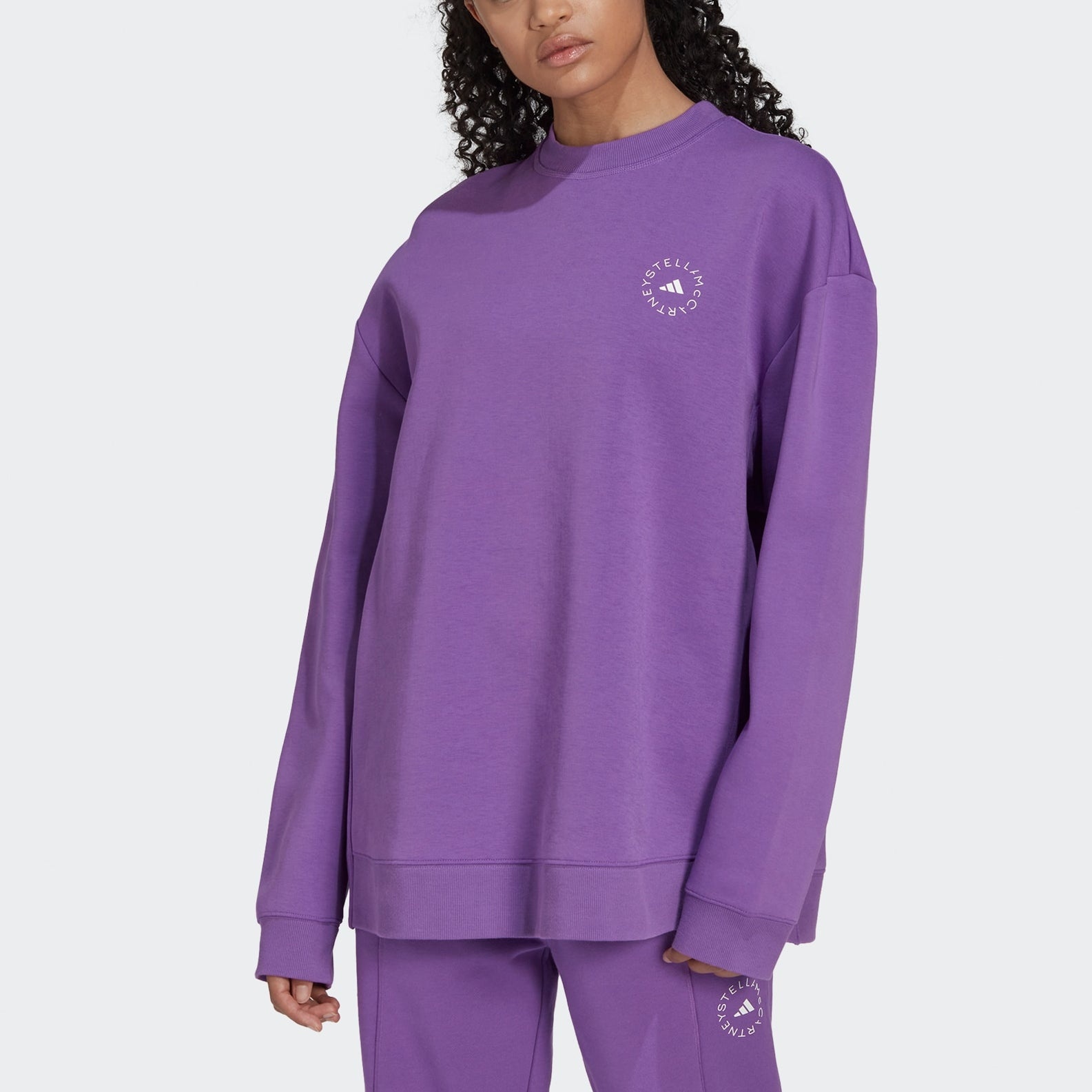 (WMNS) adidas By Stella McCartney Sportswear Sweatshirt 'Purple' HG2005 - 3