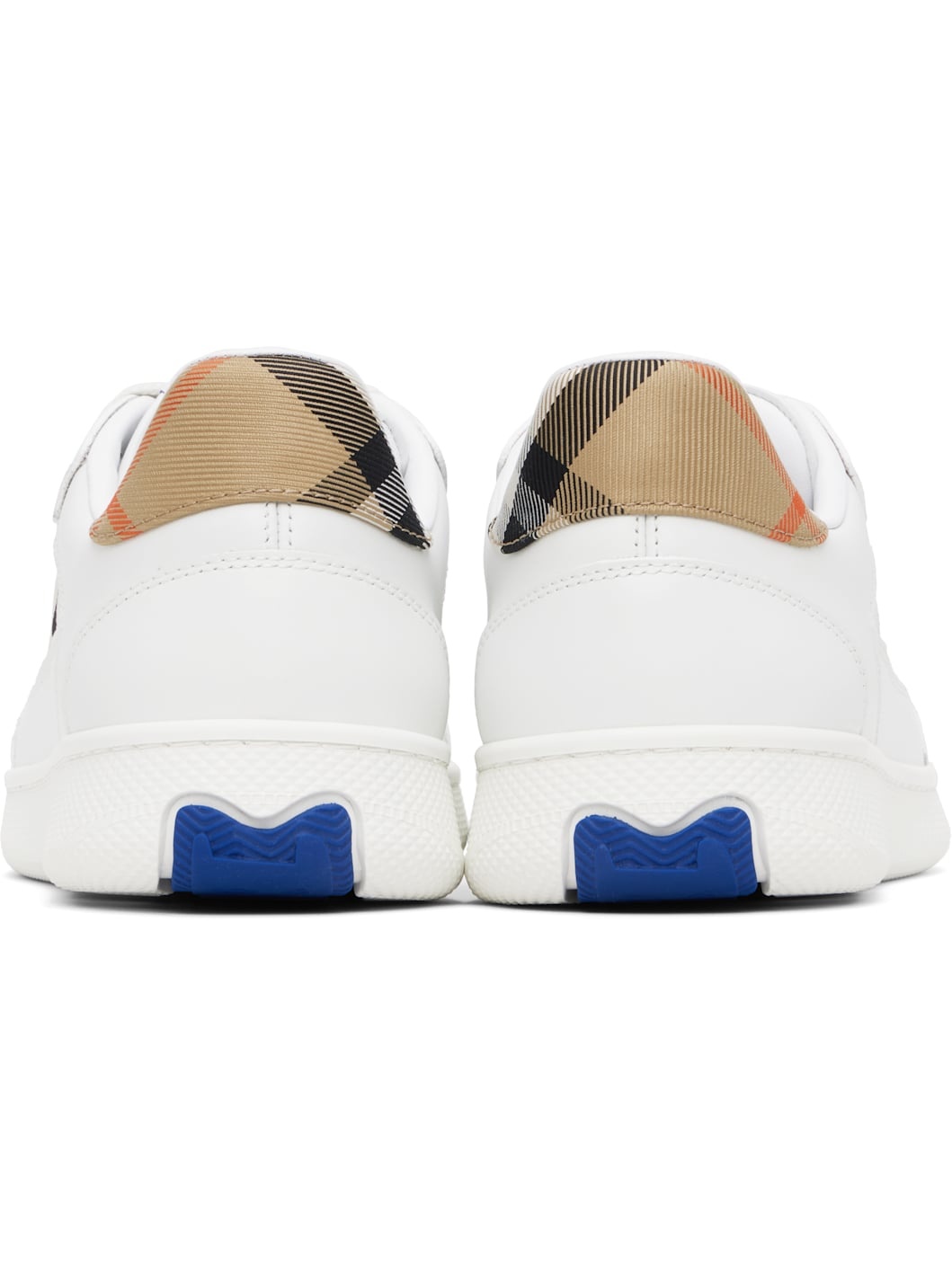 White Leather and Check Terrace Sneakers​ - 2