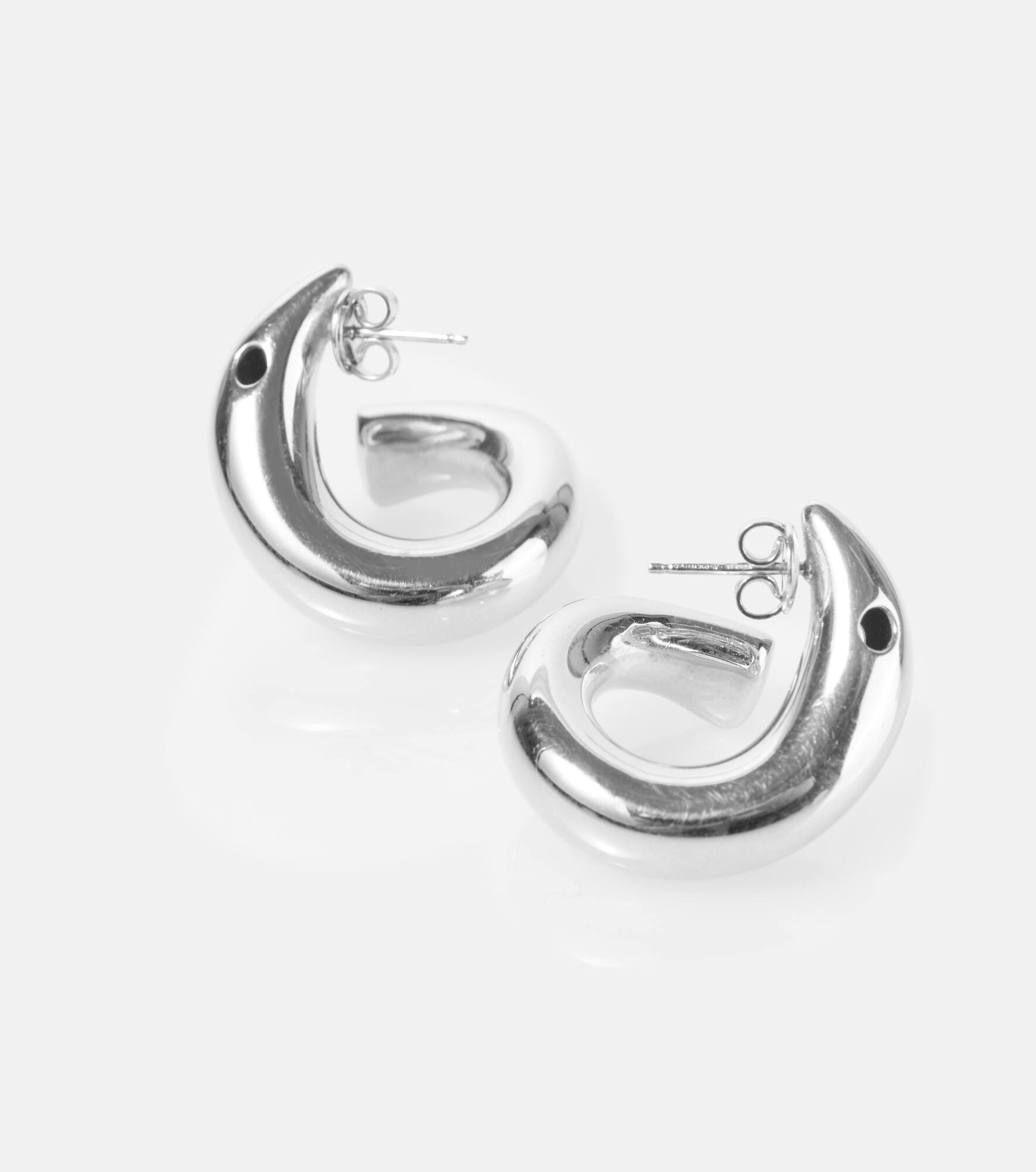 Sterling silver hoop earrings - 4