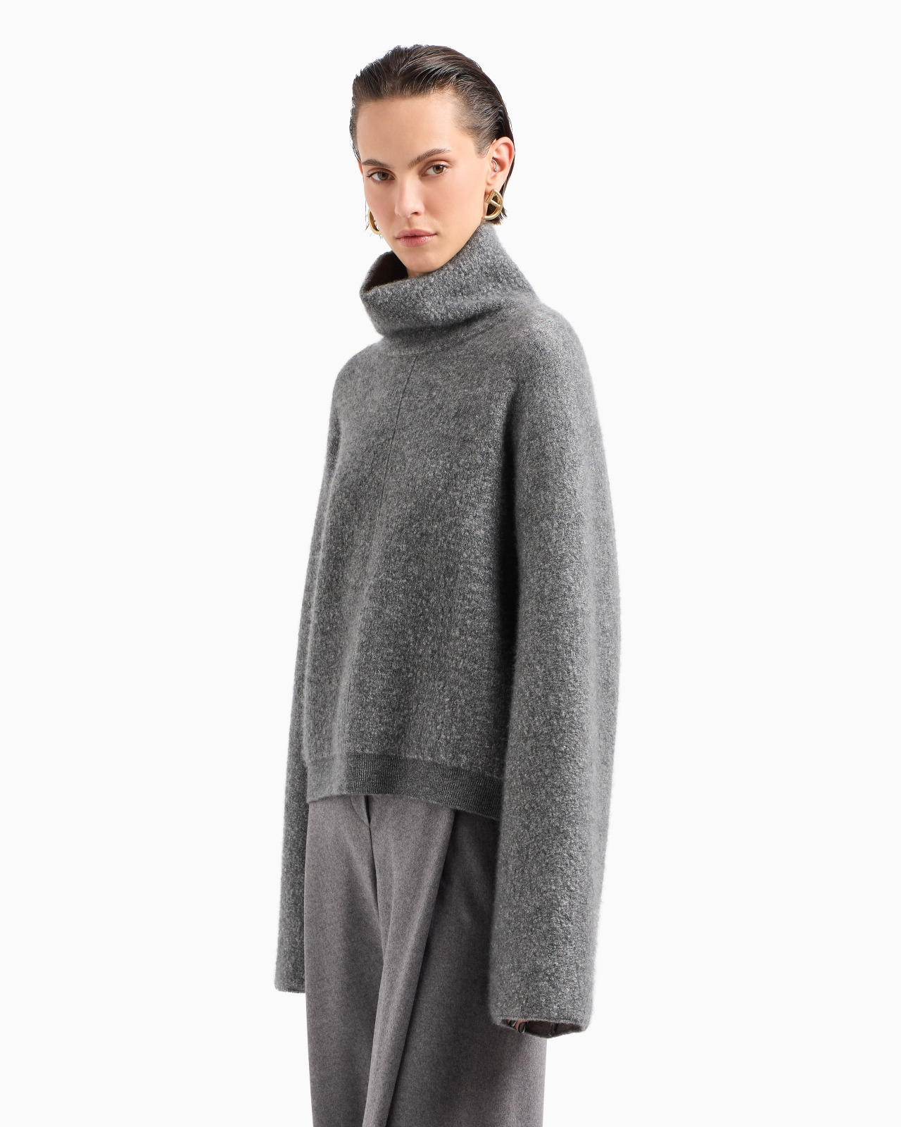 Viscose, cashmere and silk mock-neck jumper - 4
