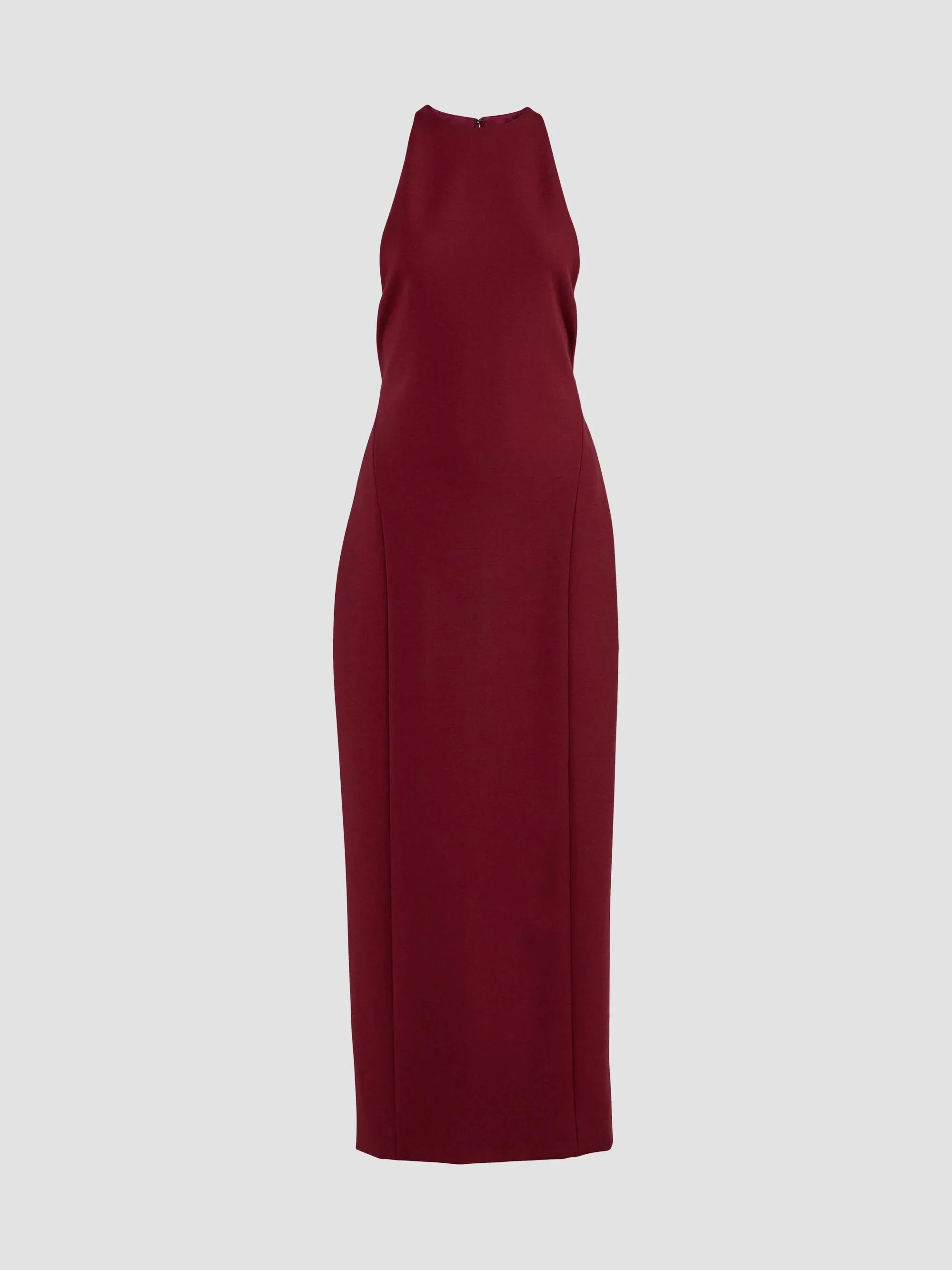 Women's Stretch Virgin Wool Column Gown - Rioja - 1