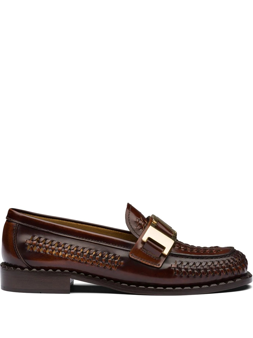 buckled woven loafers - 1