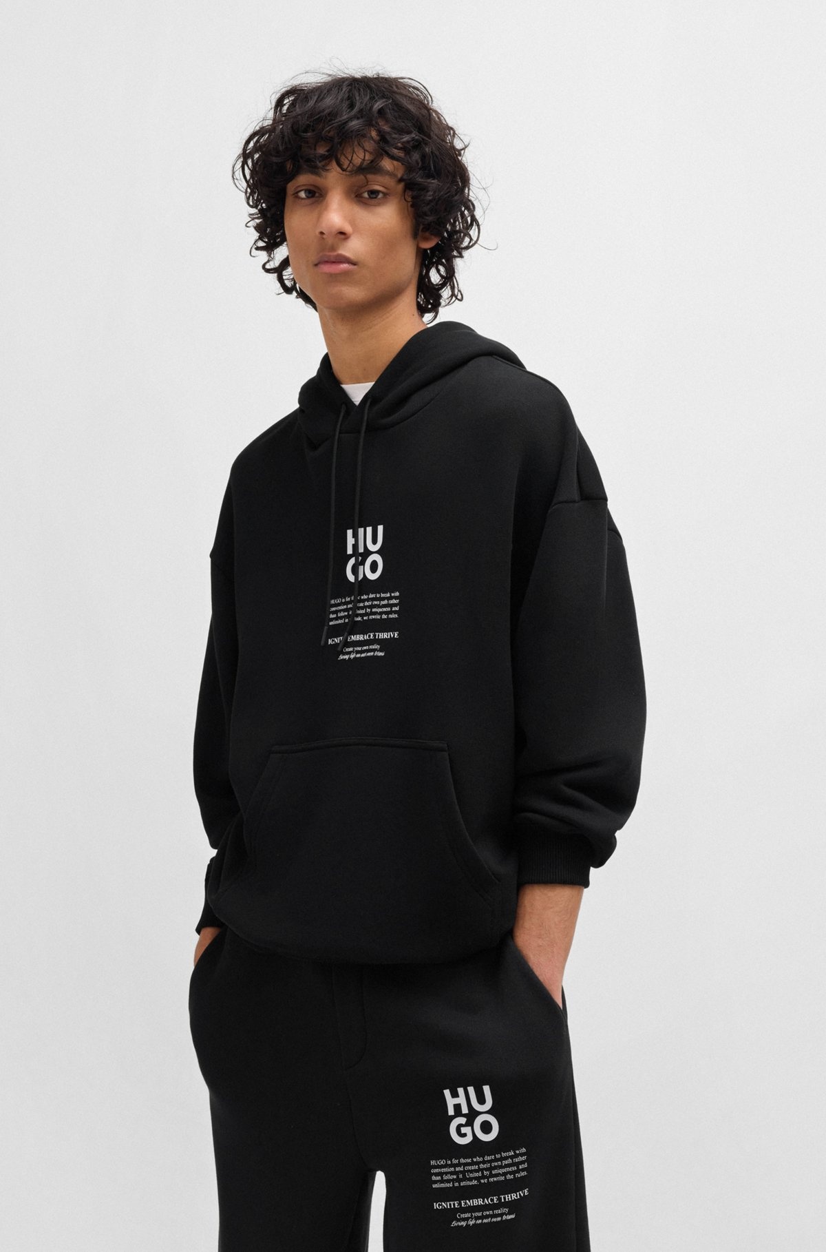 HOODIE WITH FLAME-FLORAL ARTWORK - 2