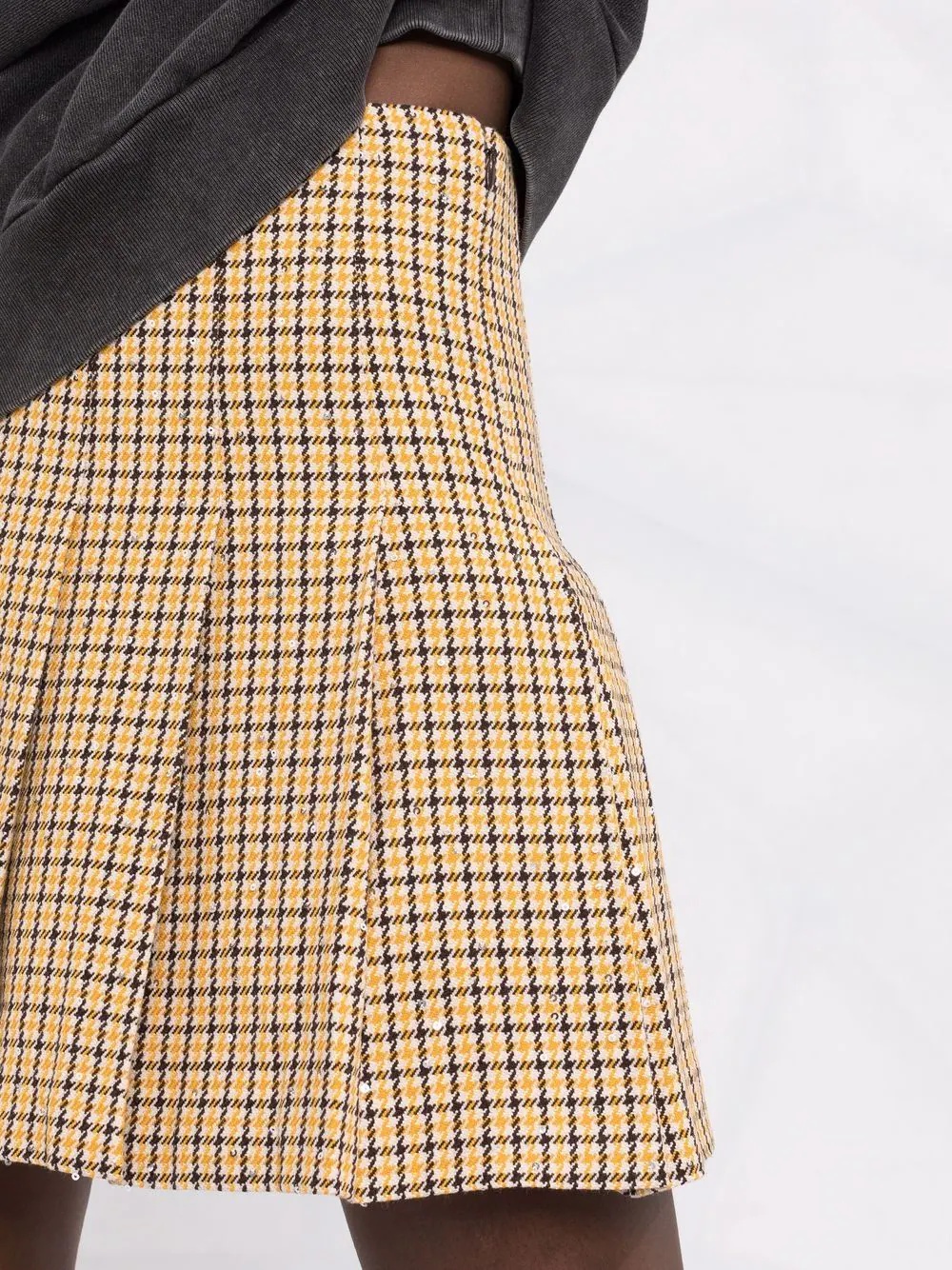pleated houndstooth mini skirt - 4