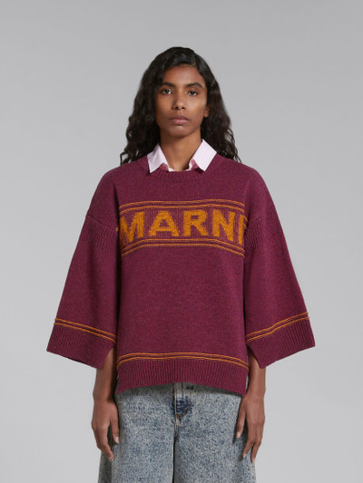 Marni RUBY RED WOOL SWEATER WITH LOGO outlook
