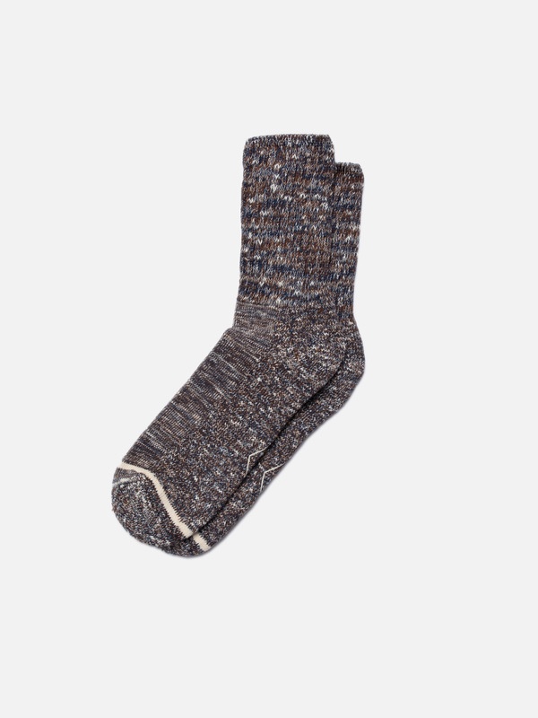 Men Slub Sport Socks Brownmelange - 1