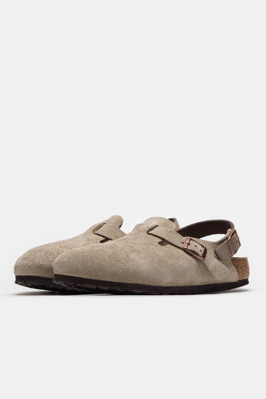 Womens Tokio Suede Clog in Taupe - 2